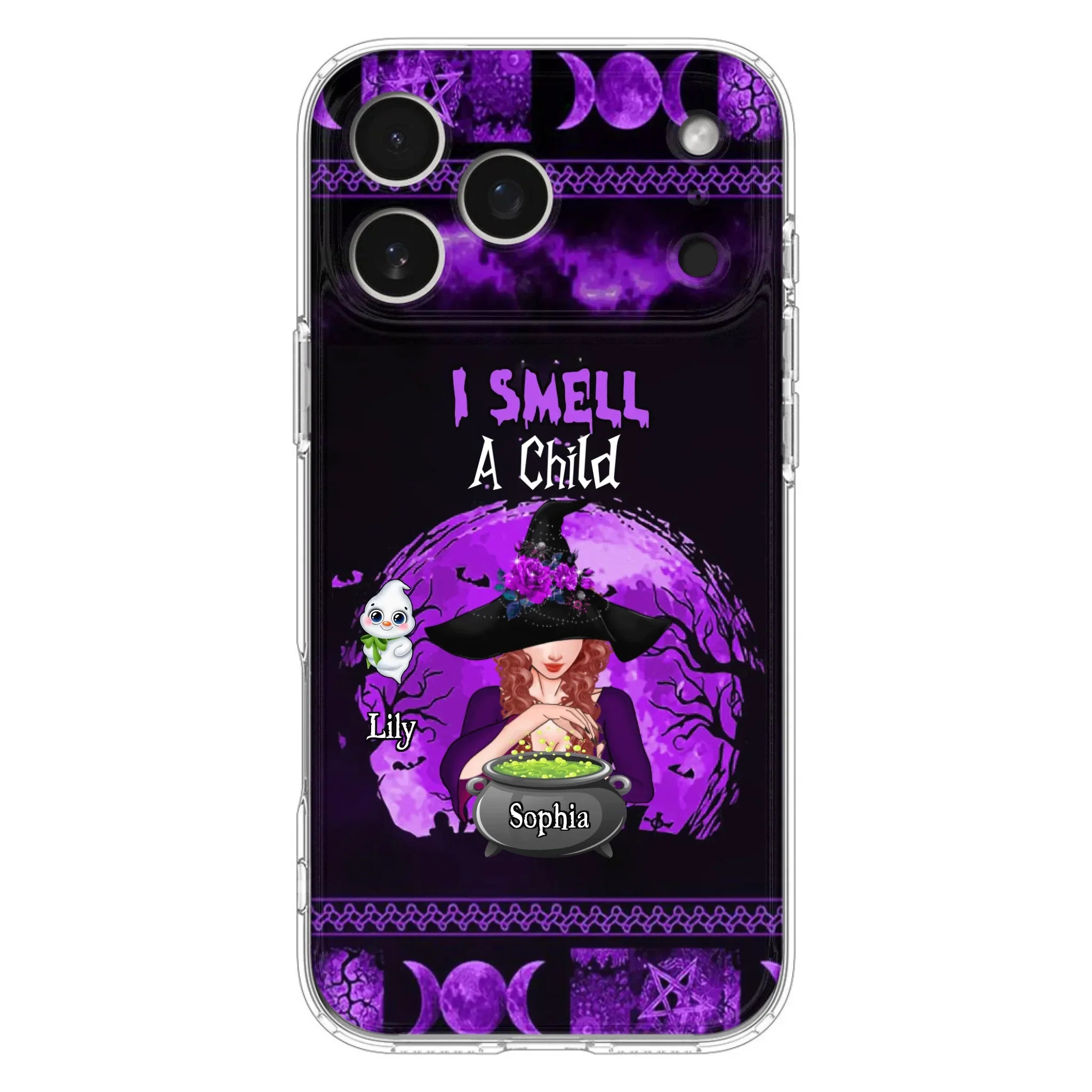 Custom Personalized Witch Phone Case - Upto 10 Children - Halloween Gift Idea for Family - I Smell Children - Case for iPhone/Samsung