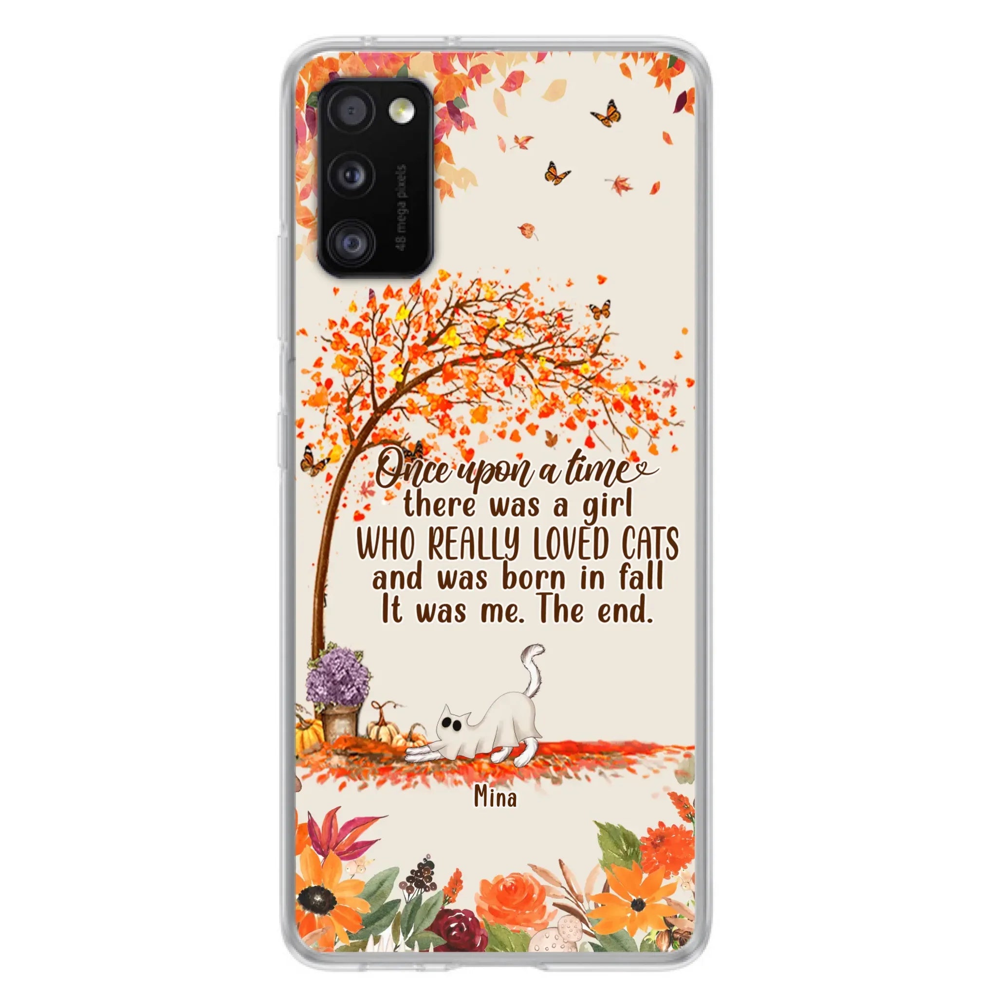 Custom Personalized Cat & Fall Phone Case - Upto 6 Cats - Autumn Gift For Cat Lover - Once Upon A Time - Case For iPhone And Samsung
