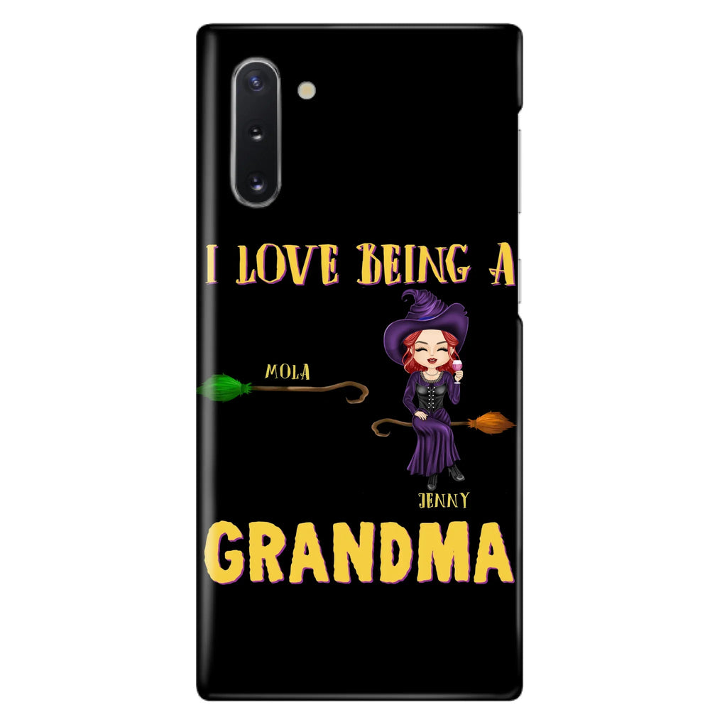 Personalized Witch Grandma Phone Case - Gift Idea For Halloween/Witch/Grandma - Upto 8 Kids - I Love Being A Grandma - Case For iPhone/Samsung