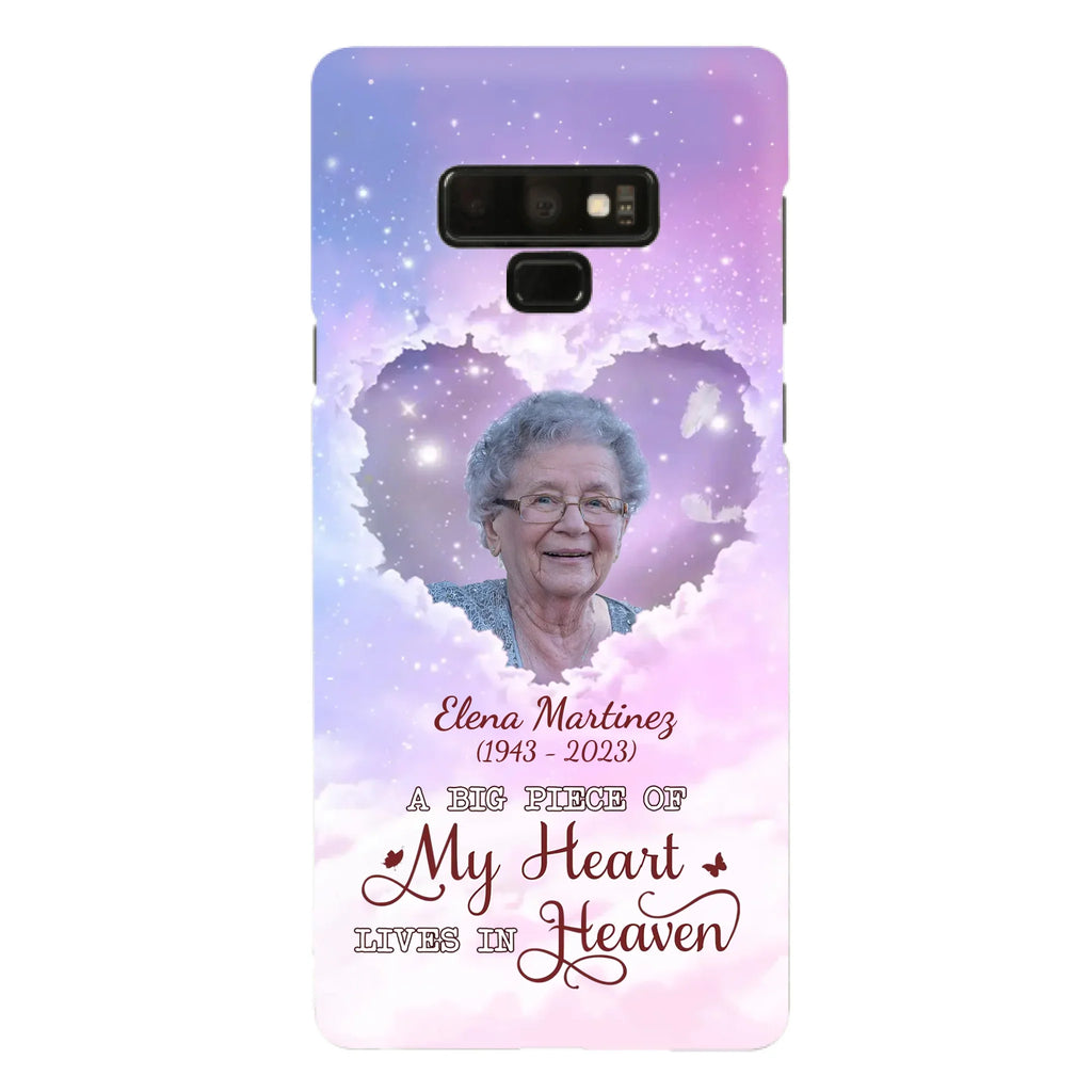 Custom Personalized Memorial Photo Phone Case - Memorial Gift For Family Member - Upload Photo - Case For iPhone/Samsung - A Big Piece Of My Heart Lives In Heaven