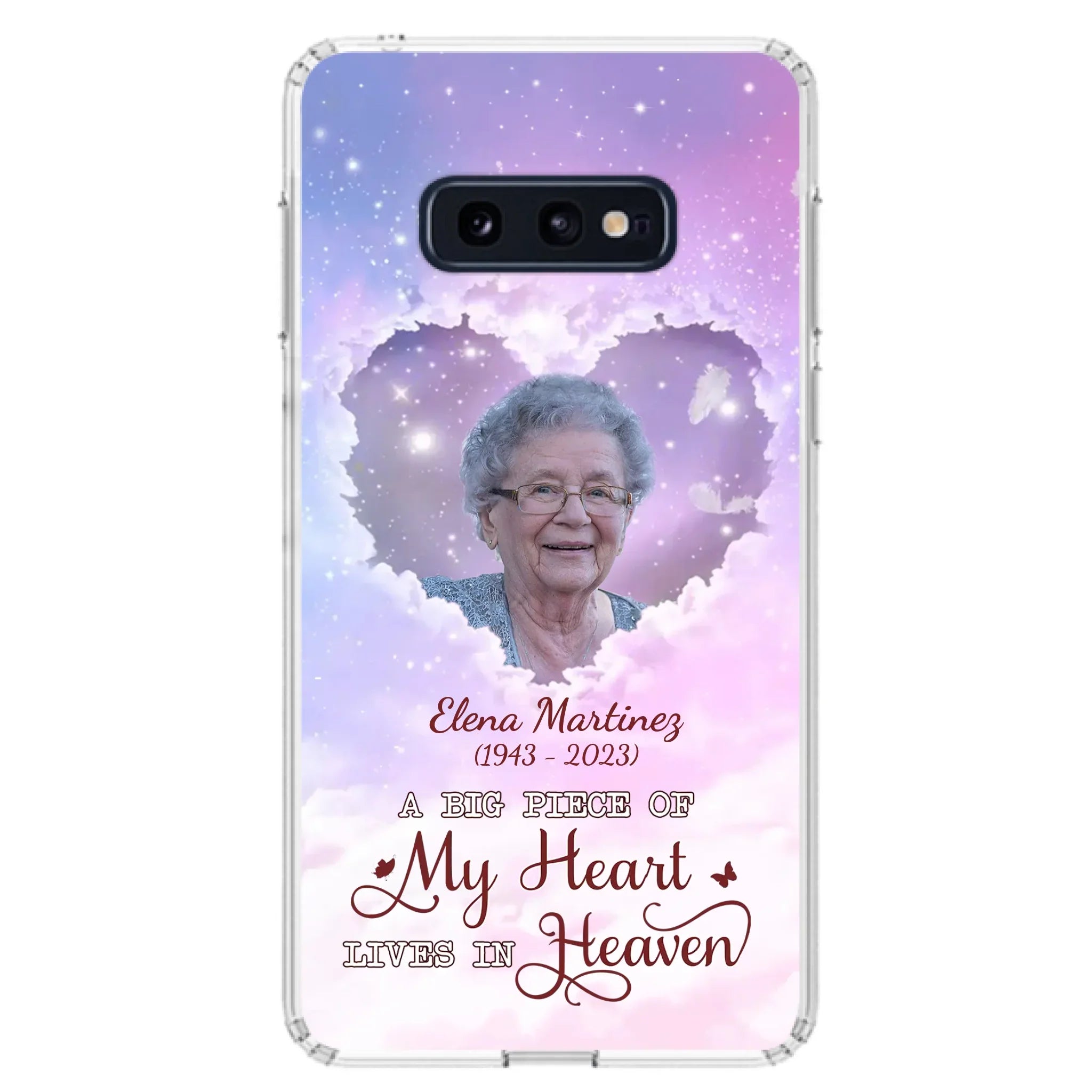 Custom Personalized Memorial Photo Phone Case - Memorial Gift For Family Member - Upload Photo - Case For iPhone/Samsung - A Big Piece Of My Heart Lives In Heaven
