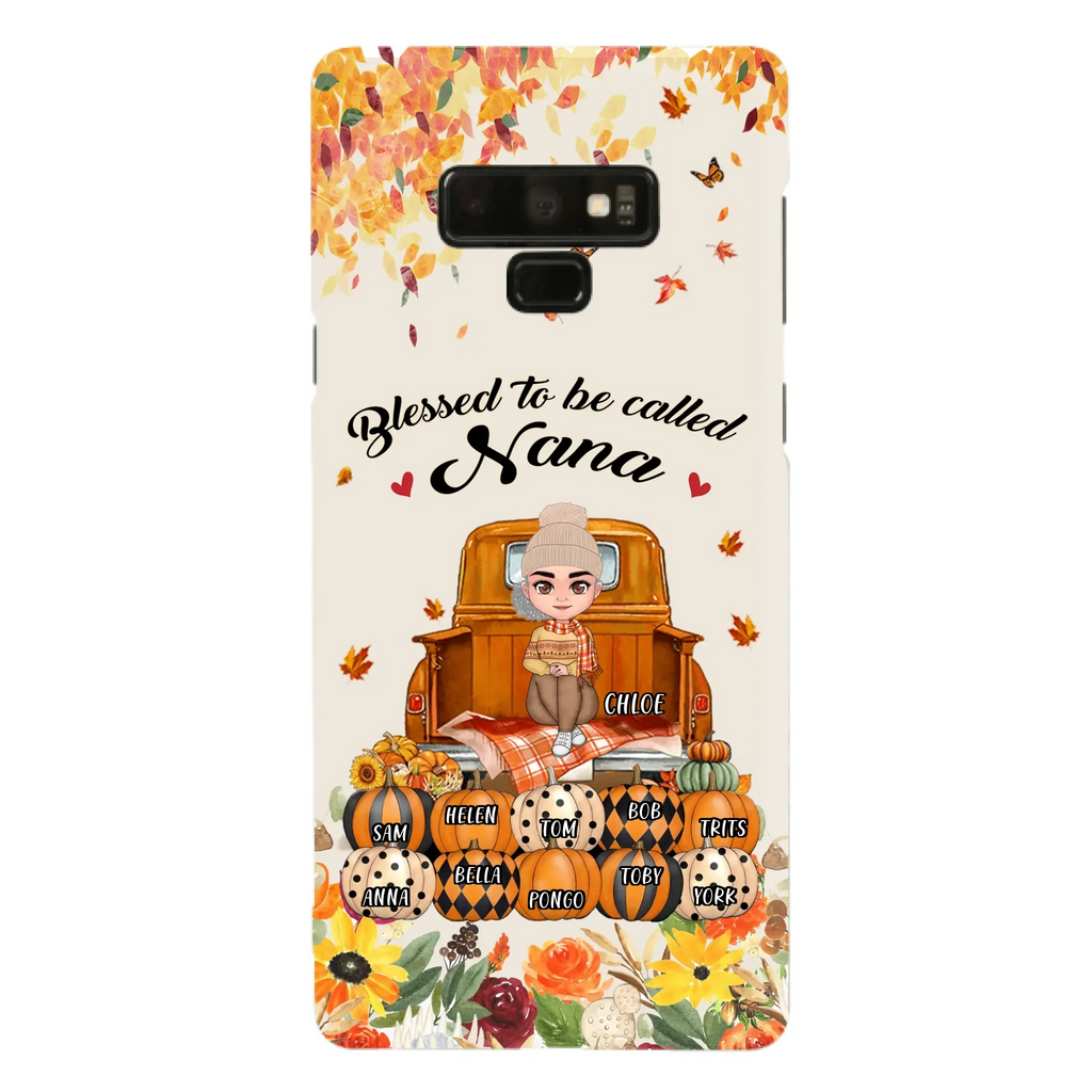 Custom Personalized Grandma Autumn Phone Case - Gift Idea For Grandma - Upto 10 Kids -  Case For iPhone/Samsung - Blessed To Be Called Nana