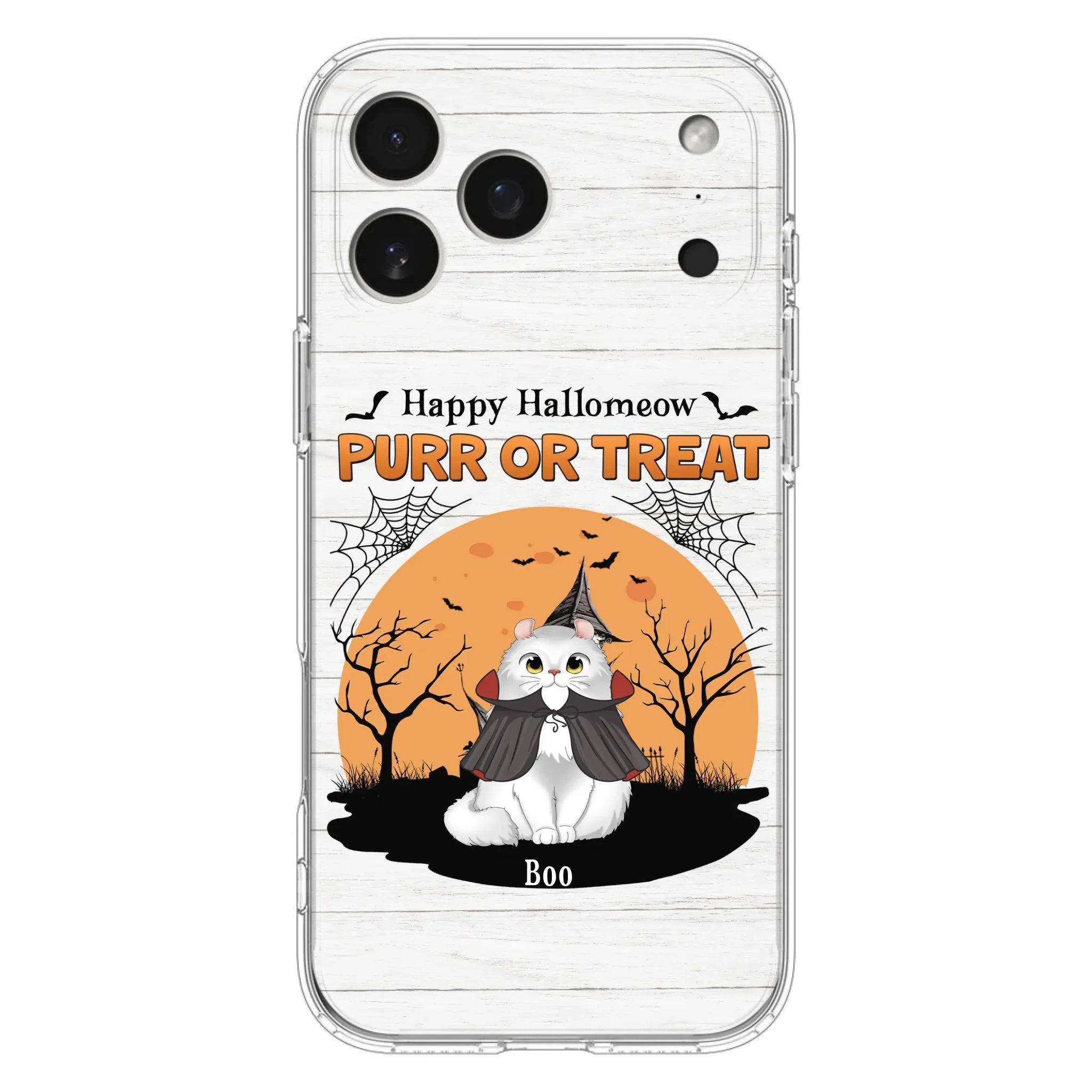 Custom Personalized Meowloween Phone Case - Up to 6 Cats - Halloween Gift Idea for Cat Lovers - Happy Hallomeow - Case for iPhone/Samsung