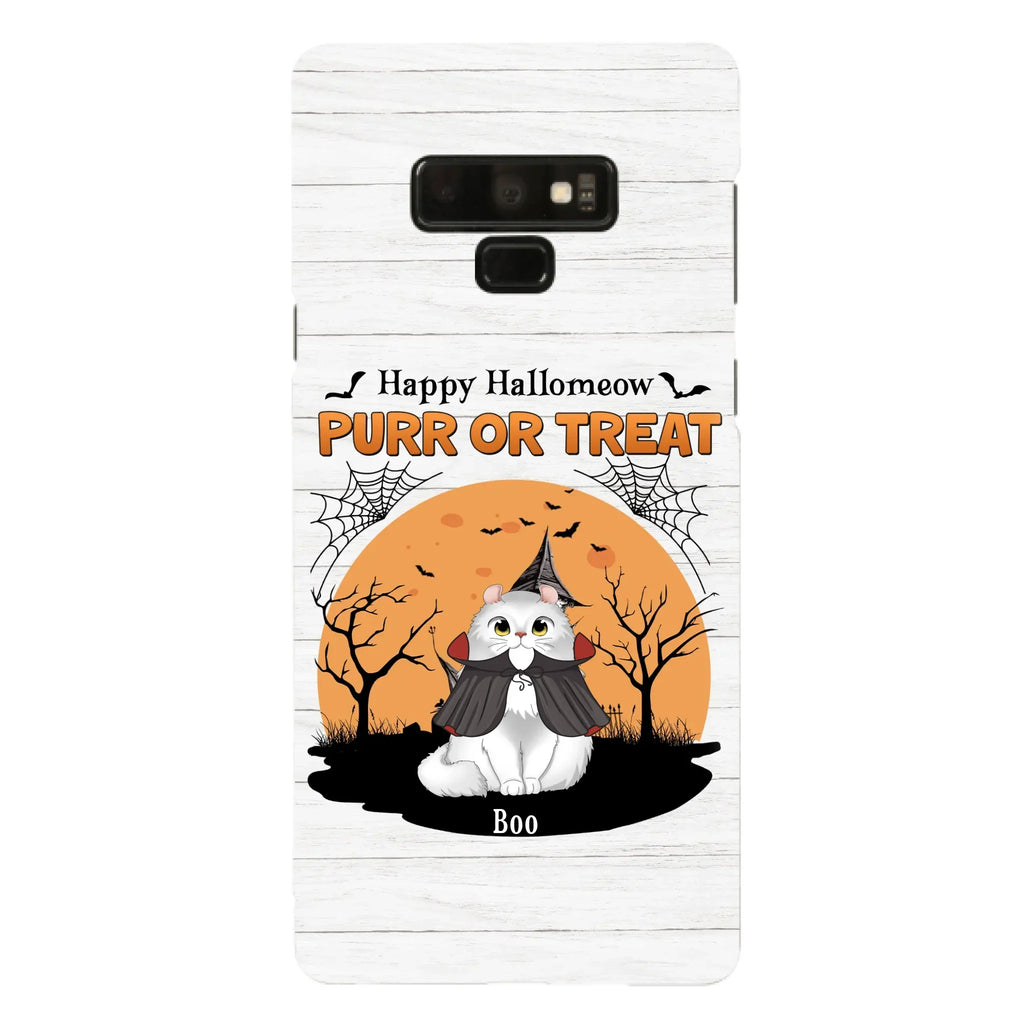 Custom Personalized Meowloween Phone Case - Up to 6 Cats - Halloween Gift Idea for Cat Lovers - Happy Hallomeow - Case for iPhone/Samsung