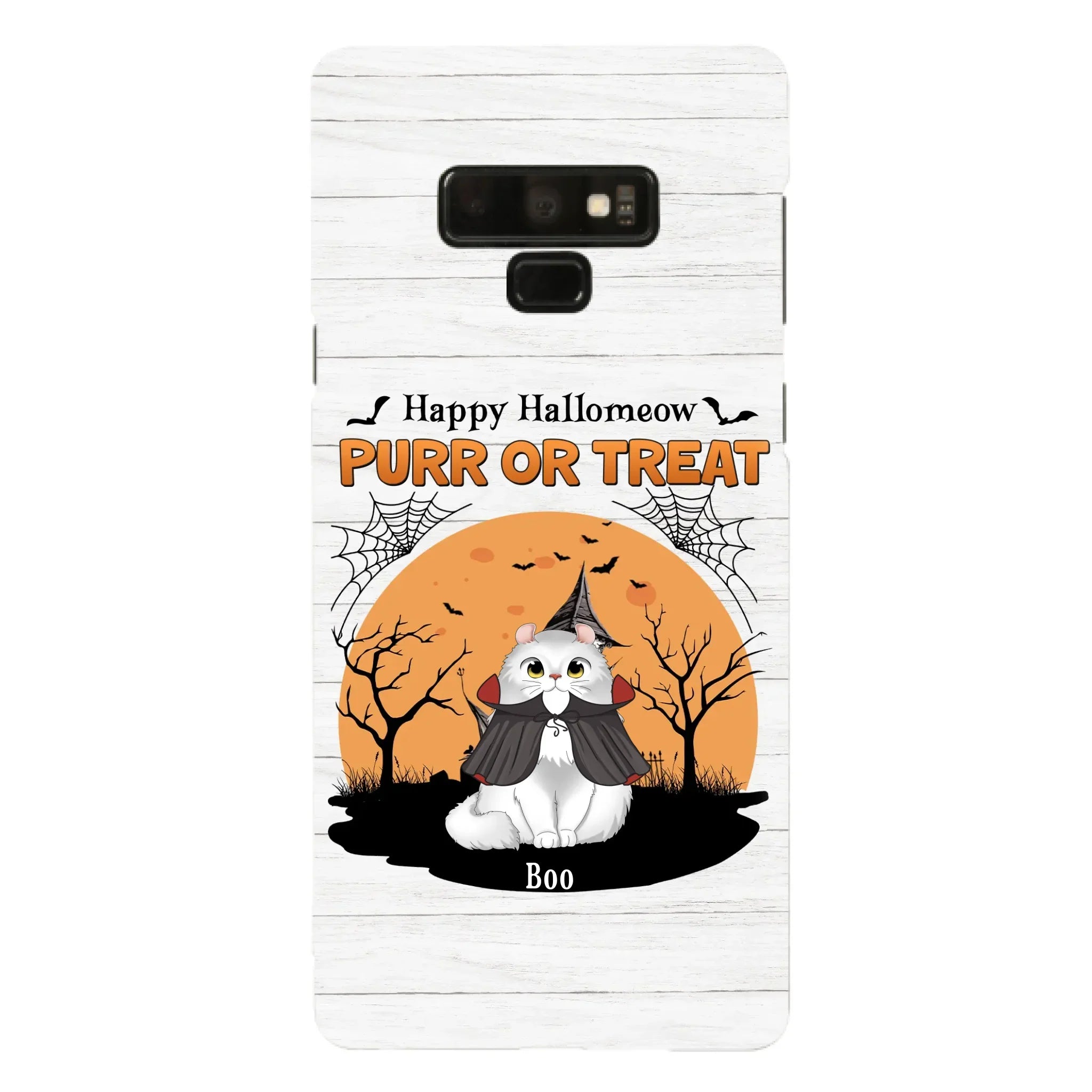 Custom Personalized Meowloween Phone Case - Up to 6 Cats - Halloween Gift Idea for Cat Lovers - Happy Hallomeow - Case for iPhone/Samsung