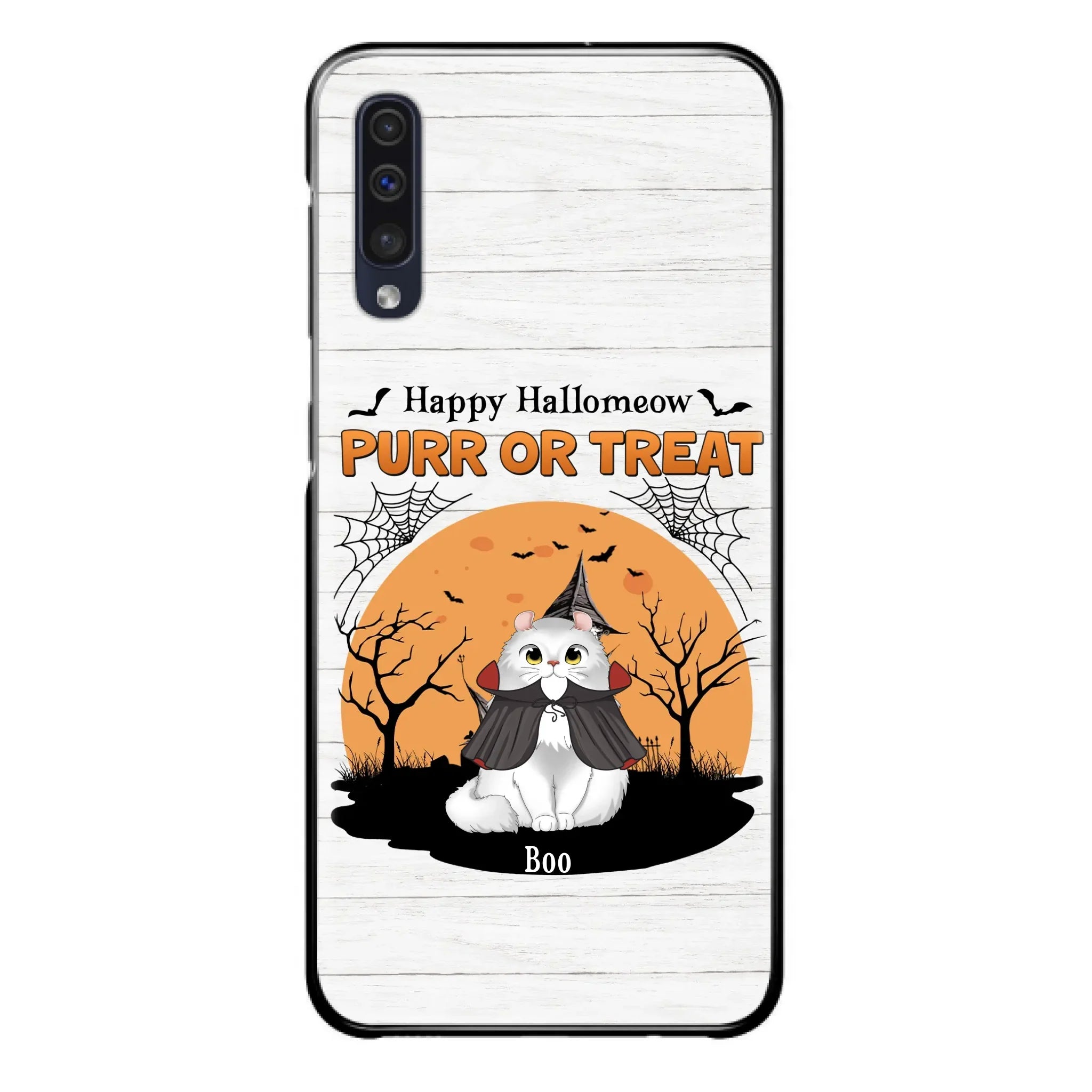 Custom Personalized Meowloween Phone Case - Up to 6 Cats - Halloween Gift Idea for Cat Lovers - Happy Hallomeow - Case for iPhone/Samsung