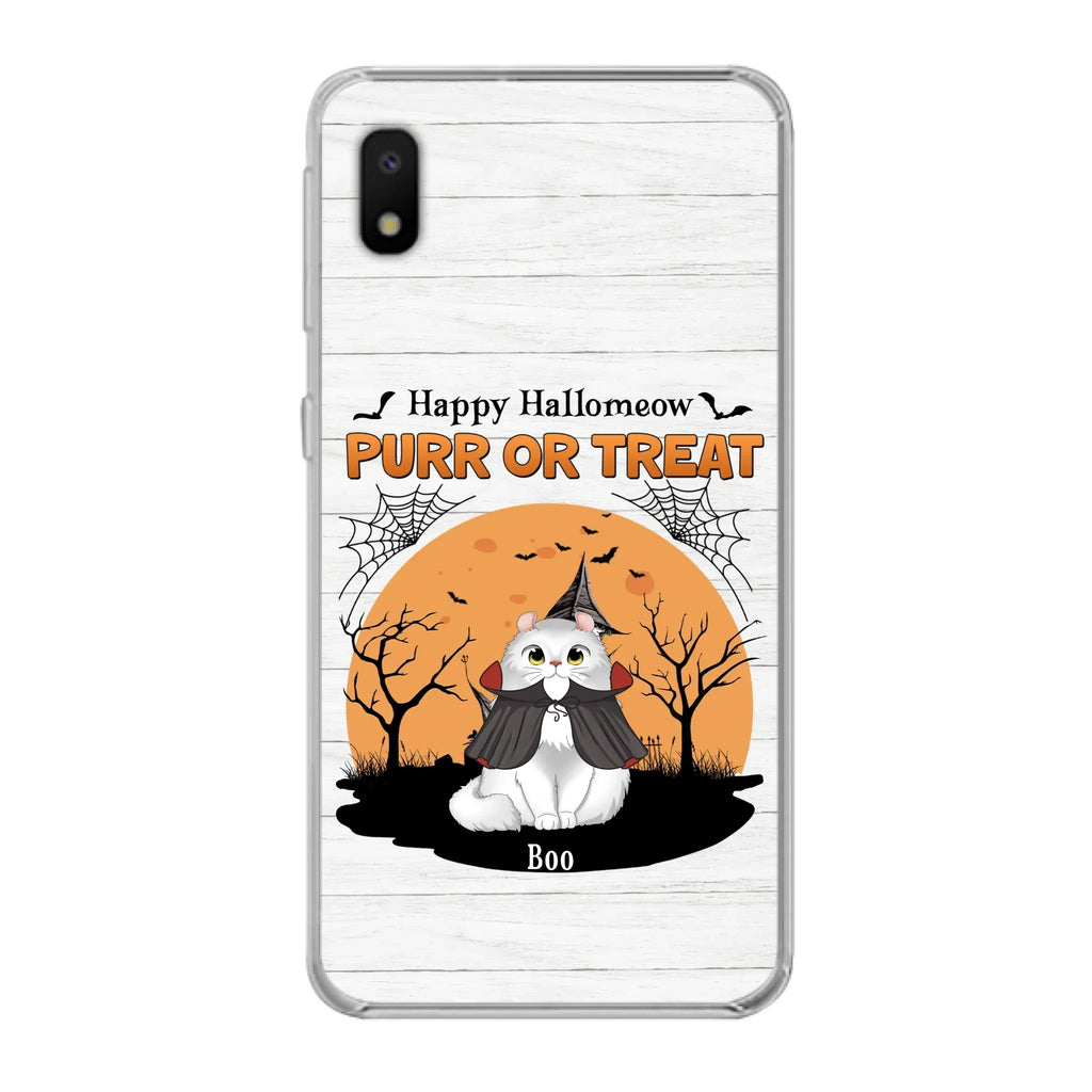 Custom Personalized Meowloween Phone Case - Up to 6 Cats - Halloween Gift Idea for Cat Lovers - Happy Hallomeow - Case for iPhone/Samsung