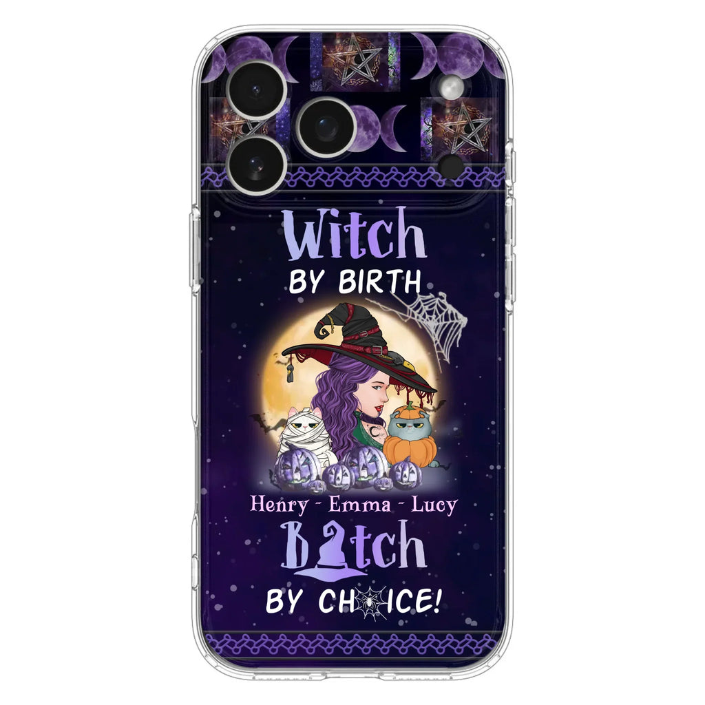 Personalized Witch Mom Phone Case - Gift Idea For Halloween/Witch/Pet Lovers - Witch By Birth Bitch By Choice - Case For iPhone/Samsung