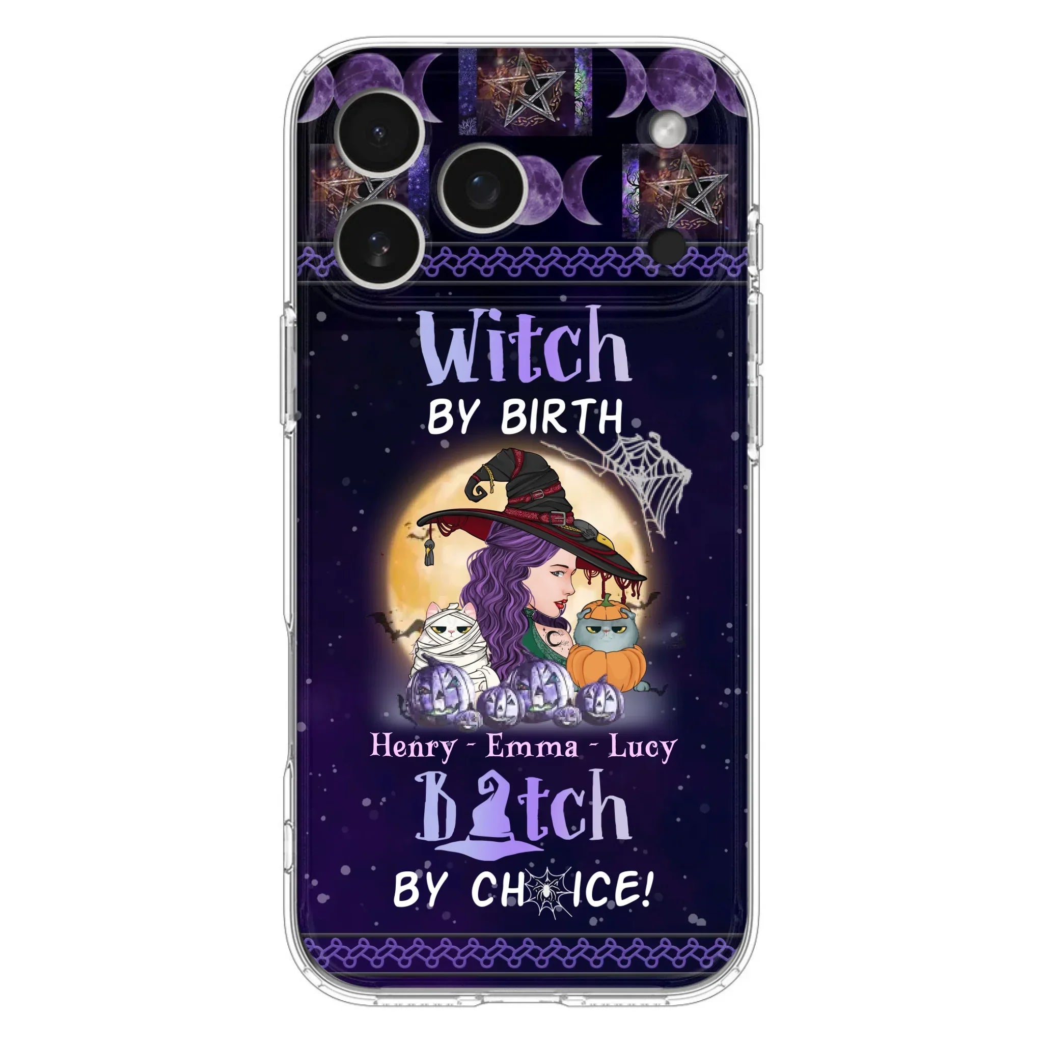 Personalized Witch Mom Phone Case - Gift Idea For Halloween/Witch/Pet Lovers - Witch By Birth Bitch By Choice - Case For iPhone/Samsung