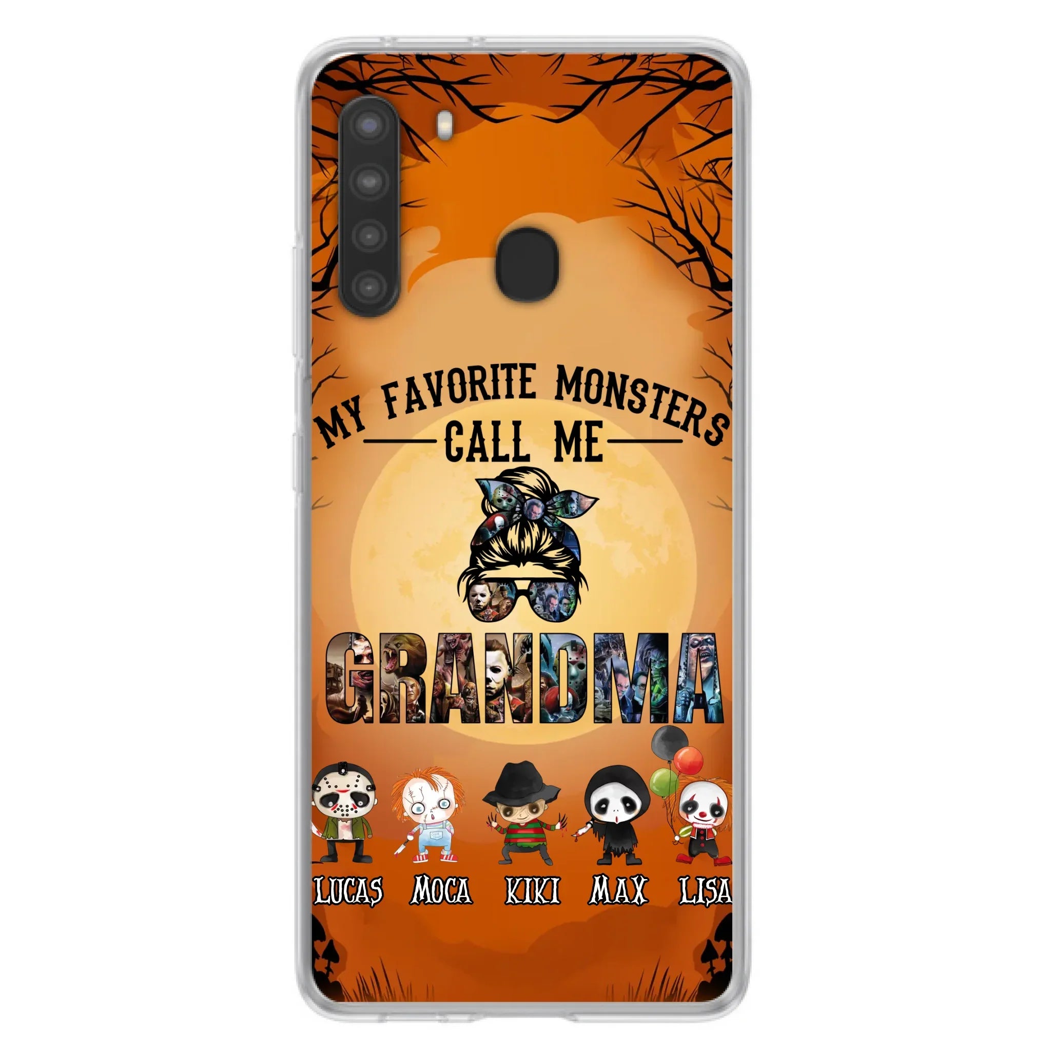 Personalized Halloween Phone Case - Halloween Gift Idea for Halloween - Upto 5 Characters - My Favorite Monsters Call Me Grandma - Case For iPhone/Samsung