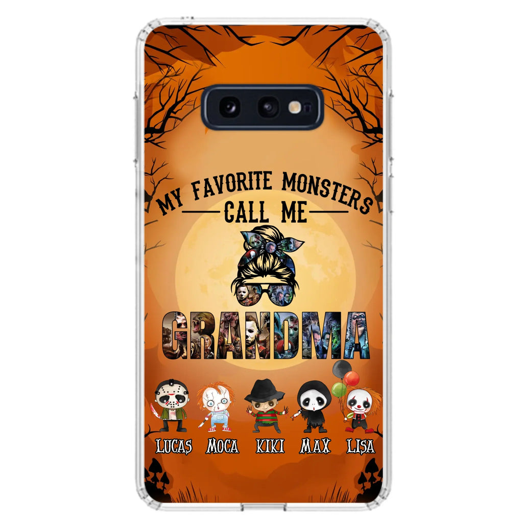 Personalized Halloween Phone Case - Halloween Gift Idea for Halloween - Upto 5 Characters - My Favorite Monsters Call Me Grandma - Case For iPhone/Samsung