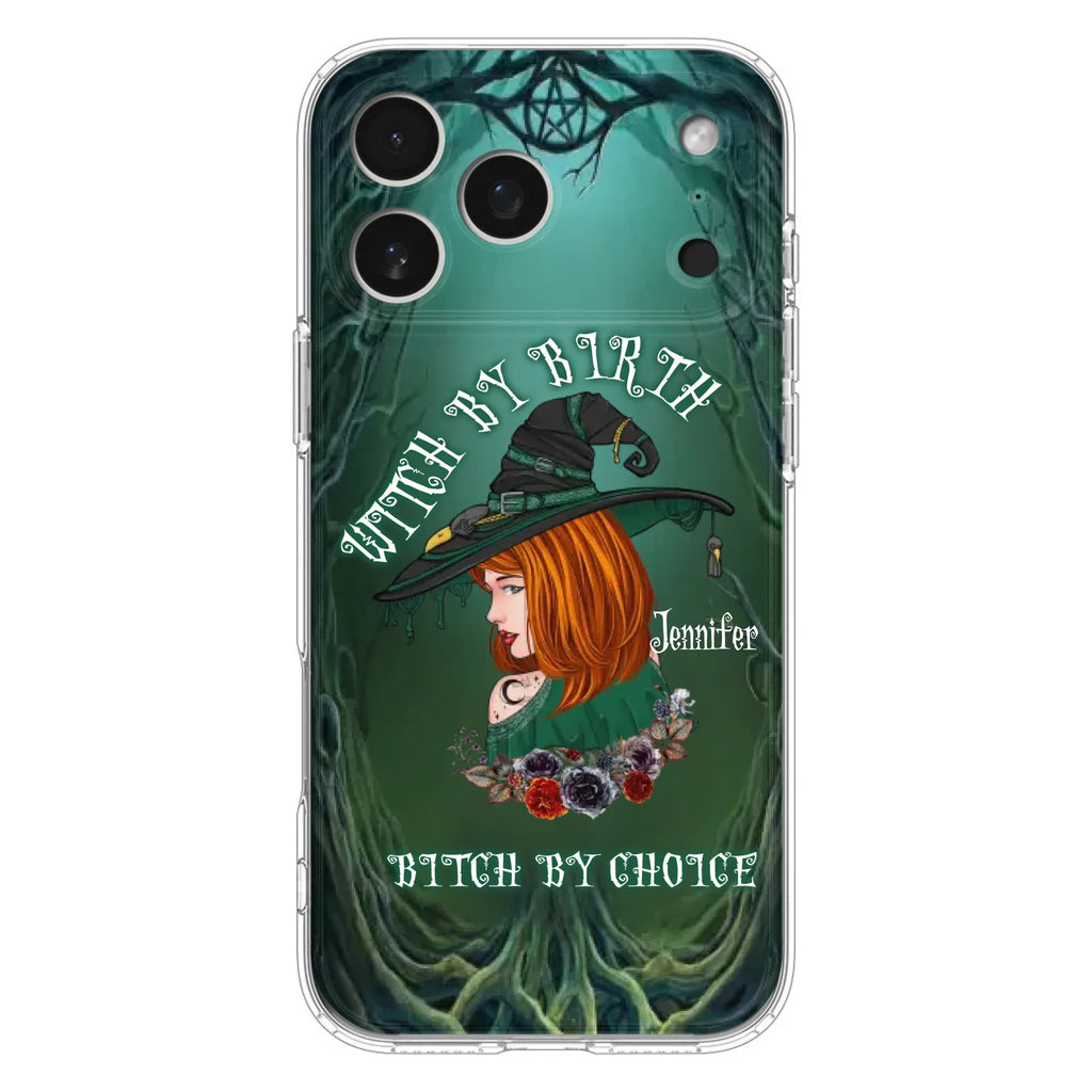 Custom Personalized Witch Phone Case - Gift Idea For Halloween - Witch By Birth Bitch By Choice - Case For iPhone/Samsung