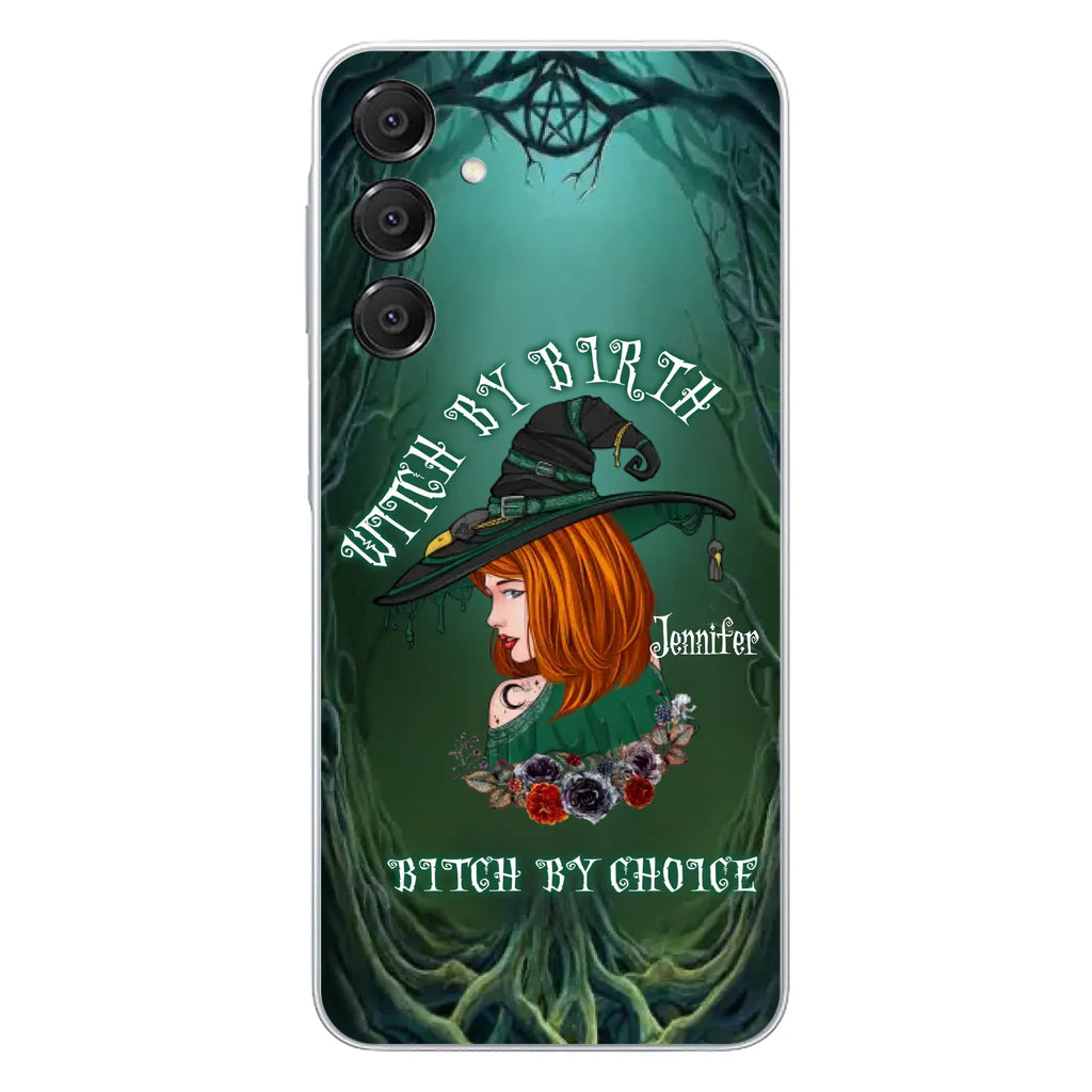 Custom Personalized Witch Phone Case - Gift Idea For Halloween - Witch By Birth Bitch By Choice - Case For iPhone/Samsung