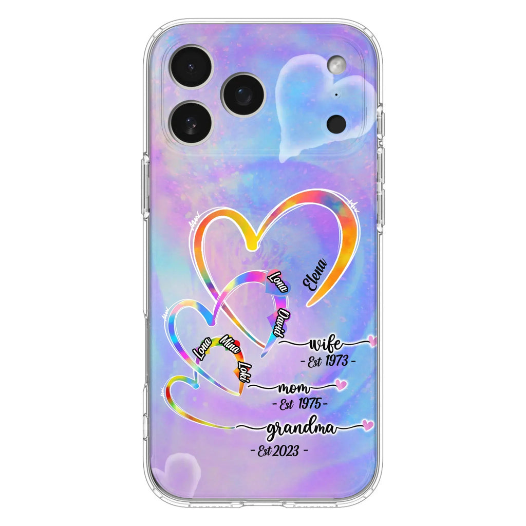 Personalized Mom Phone Case - Gift Idea For Mom/Grandma - Upto 4 Children/5 Grandchildren - Cases For iPhone/Samsung