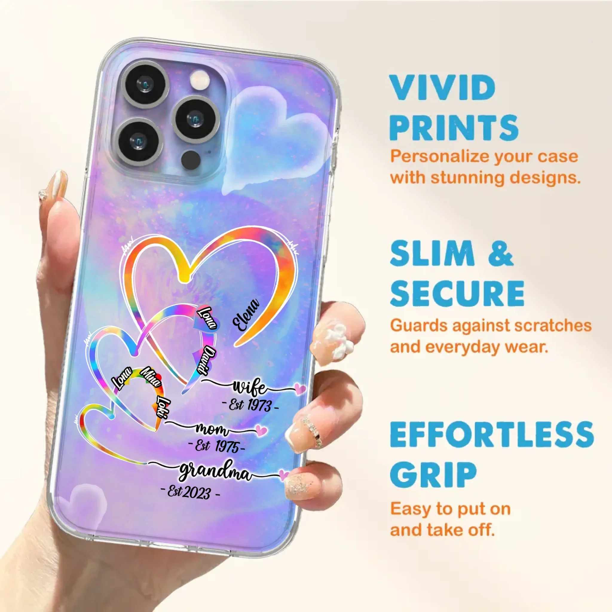 Personalized Mom Phone Case - Gift Idea For Mom/Grandma - Upto 4 Children/5 Grandchildren - Cases For iPhone/Samsung
