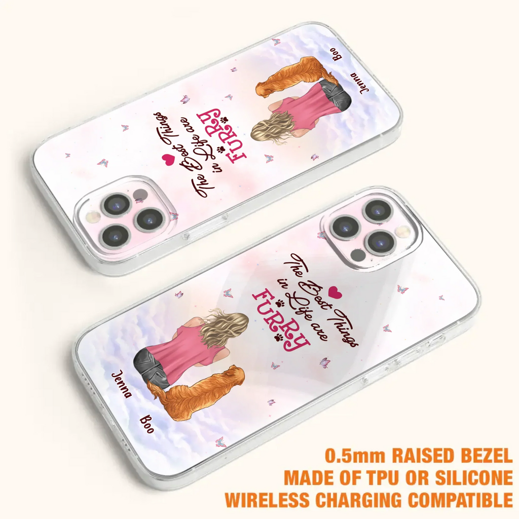 Custom Personalized Dog Mom Phone Case - Upto 5 Dogs - Gift Idea For Dog Lovers - The Best Things In Life Are Furry - Case for iPhone/Samsung