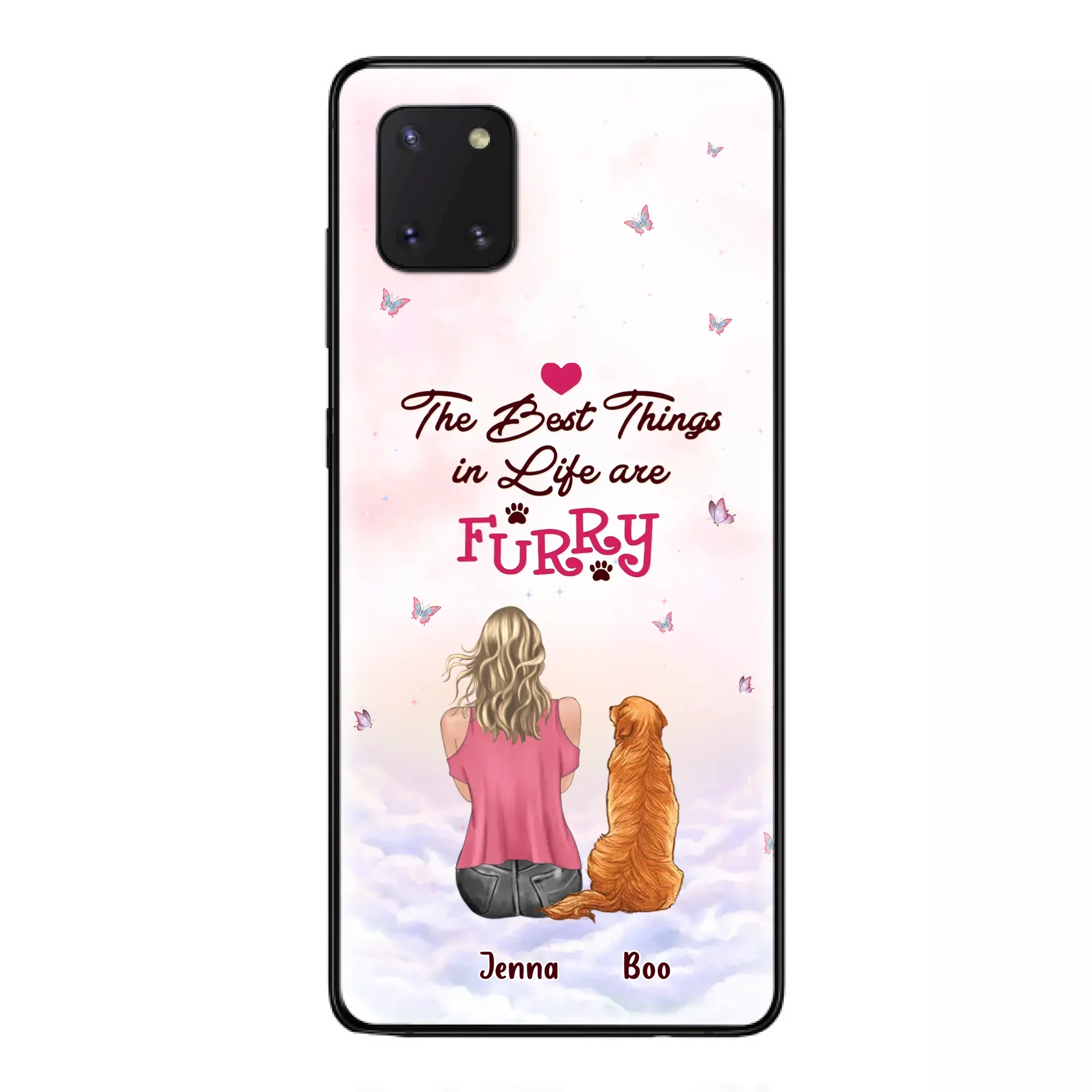 Custom Personalized Dog Mom Phone Case - Upto 5 Dogs - Gift Idea For Dog Lovers - The Best Things In Life Are Furry - Case for iPhone/Samsung