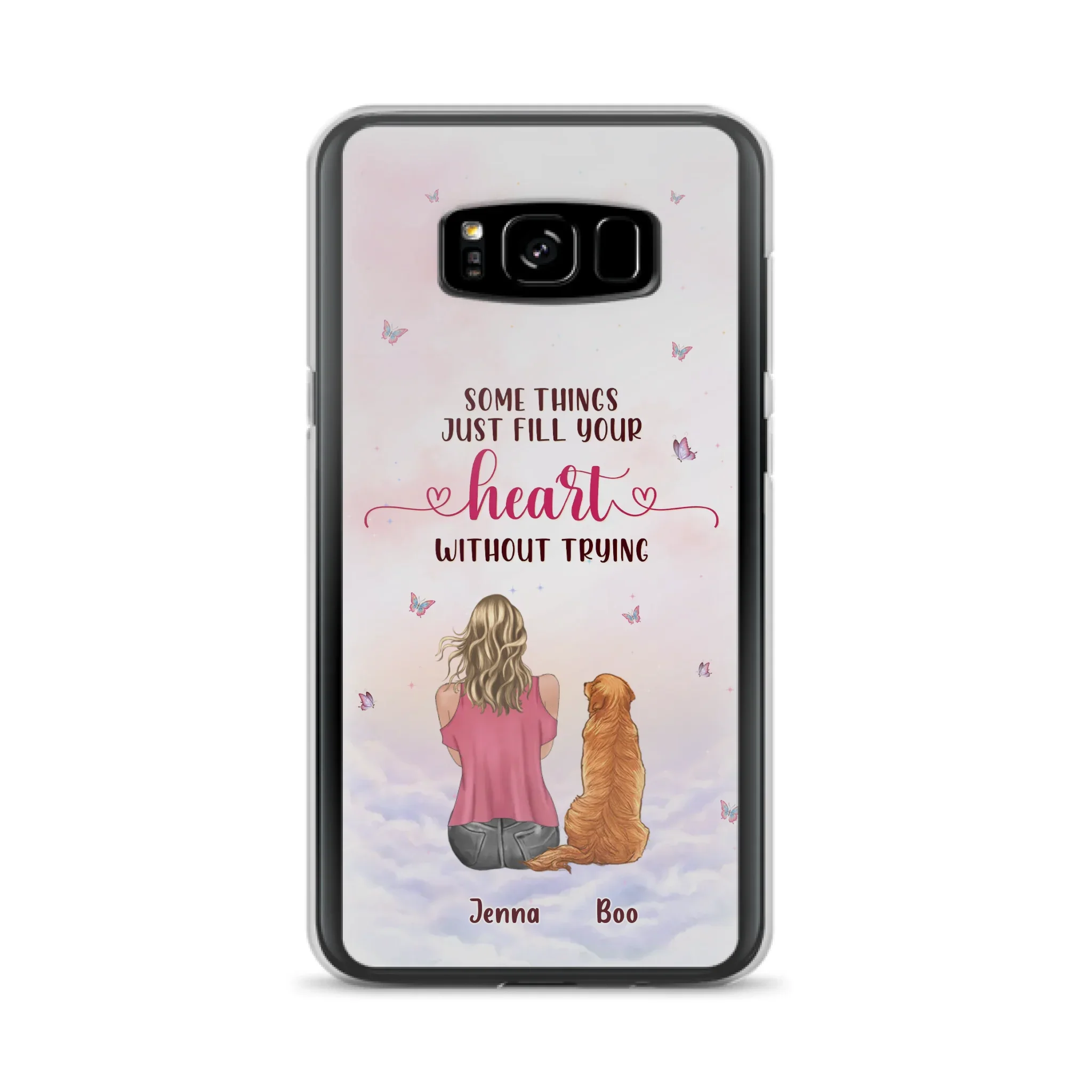 Custom Personalized Dog Mom Phone Case - Upto 5 Dogs - Gift Idea For Dog Lovers - Some Things Just Fill Your Heart Without Trying - Case for iPhone/Samsung