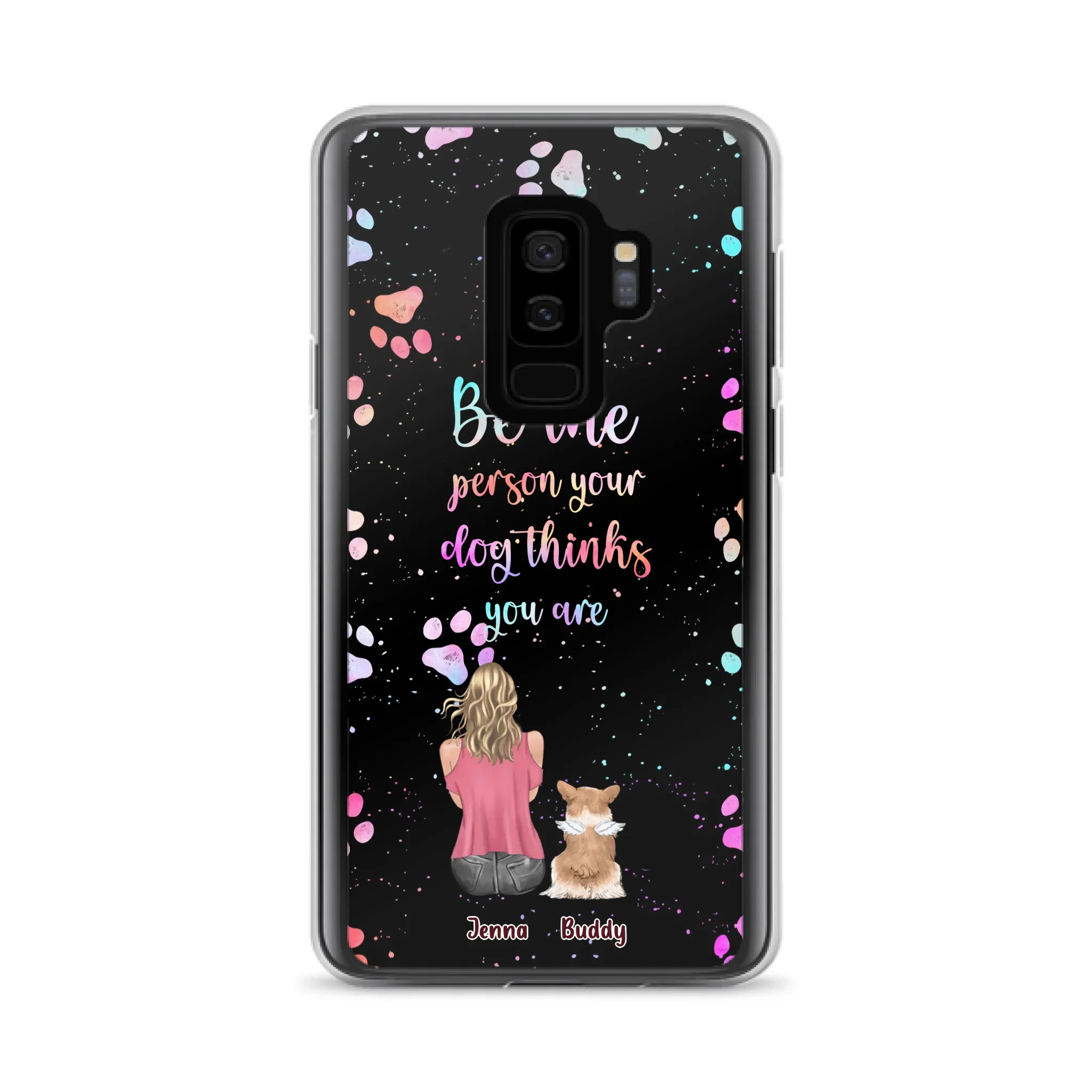 Custom Personalized Dog Mom Phone Case - Upto 5 Dogs - Gift Idea For Dog Lovers - Be The Person Your Dog Thinks You Are - Case for iPhone/Samsung