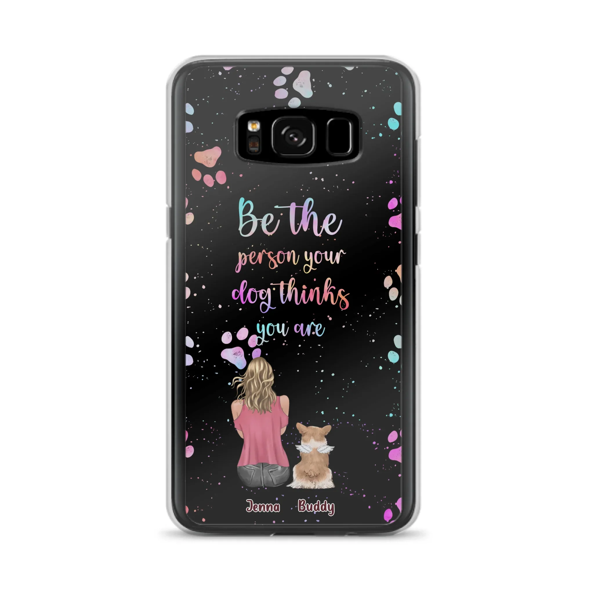 Custom Personalized Dog Mom Phone Case - Upto 5 Dogs - Gift Idea For Dog Lovers - Be The Person Your Dog Thinks You Are - Case for iPhone/Samsung