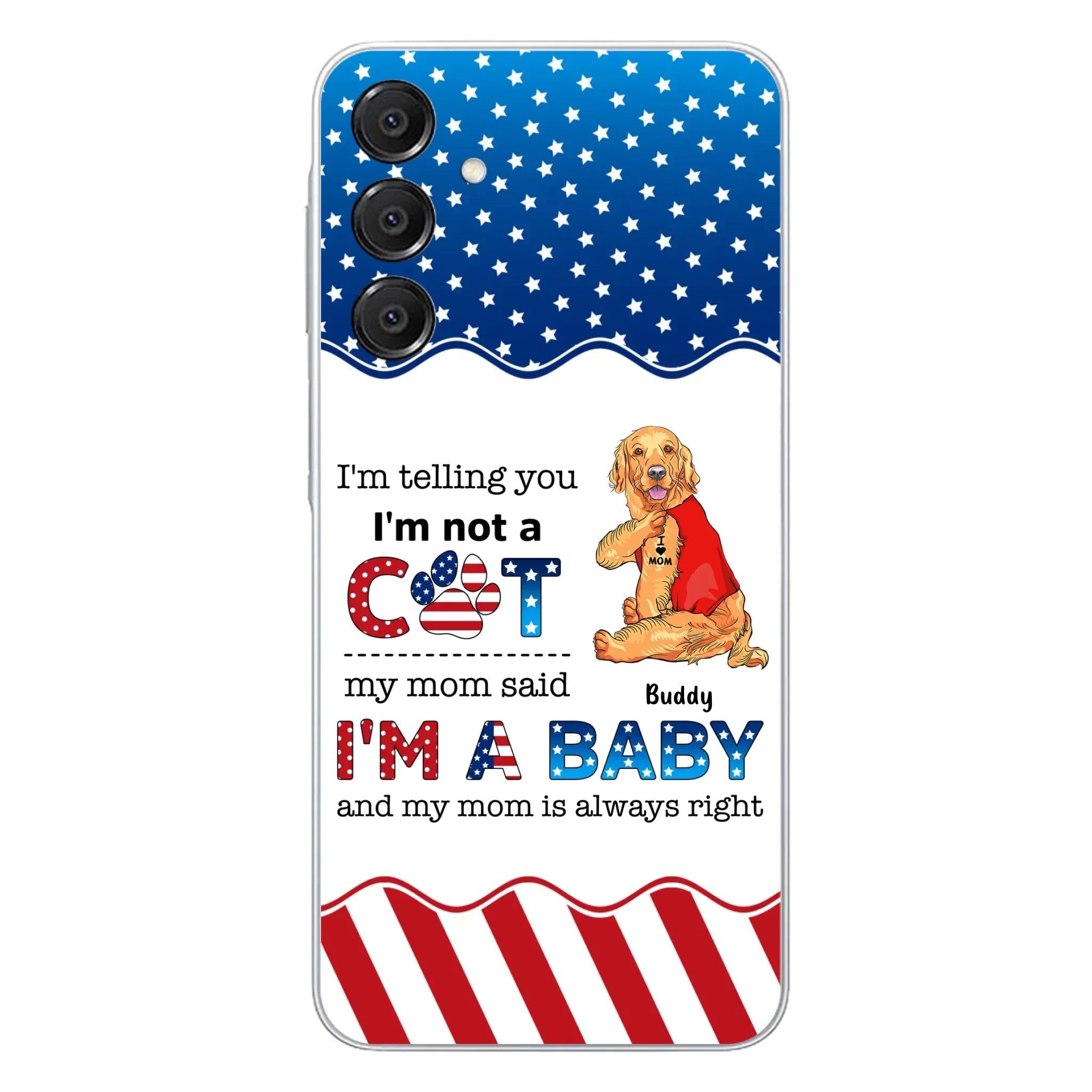 Custom Personalized Pet Phone Case - Independence Day Gift Idea for Dog/Cat Owners - I'm Telling You I'm Not A Dog - Case for iPhone/Samsung