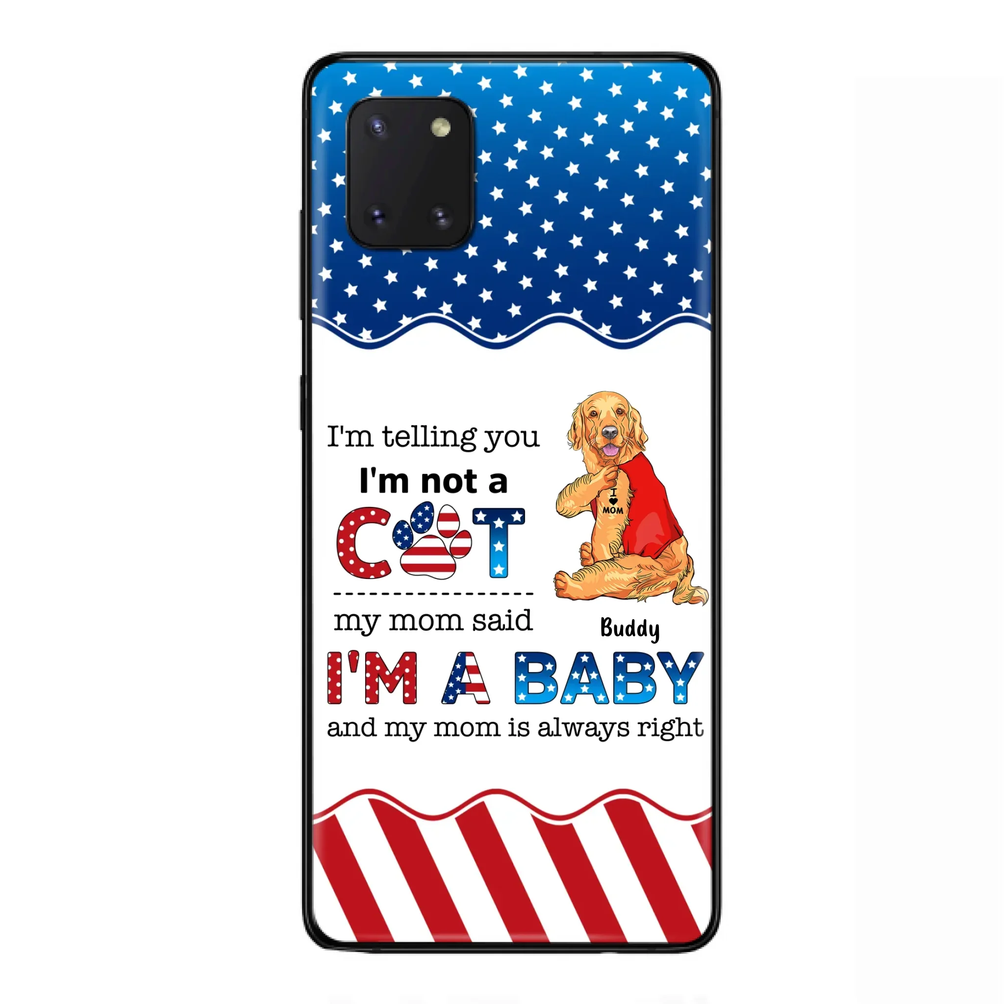 Custom Personalized Pet Phone Case - Independence Day Gift Idea for Dog/Cat Owners - I'm Telling You I'm Not A Dog - Case for iPhone/Samsung