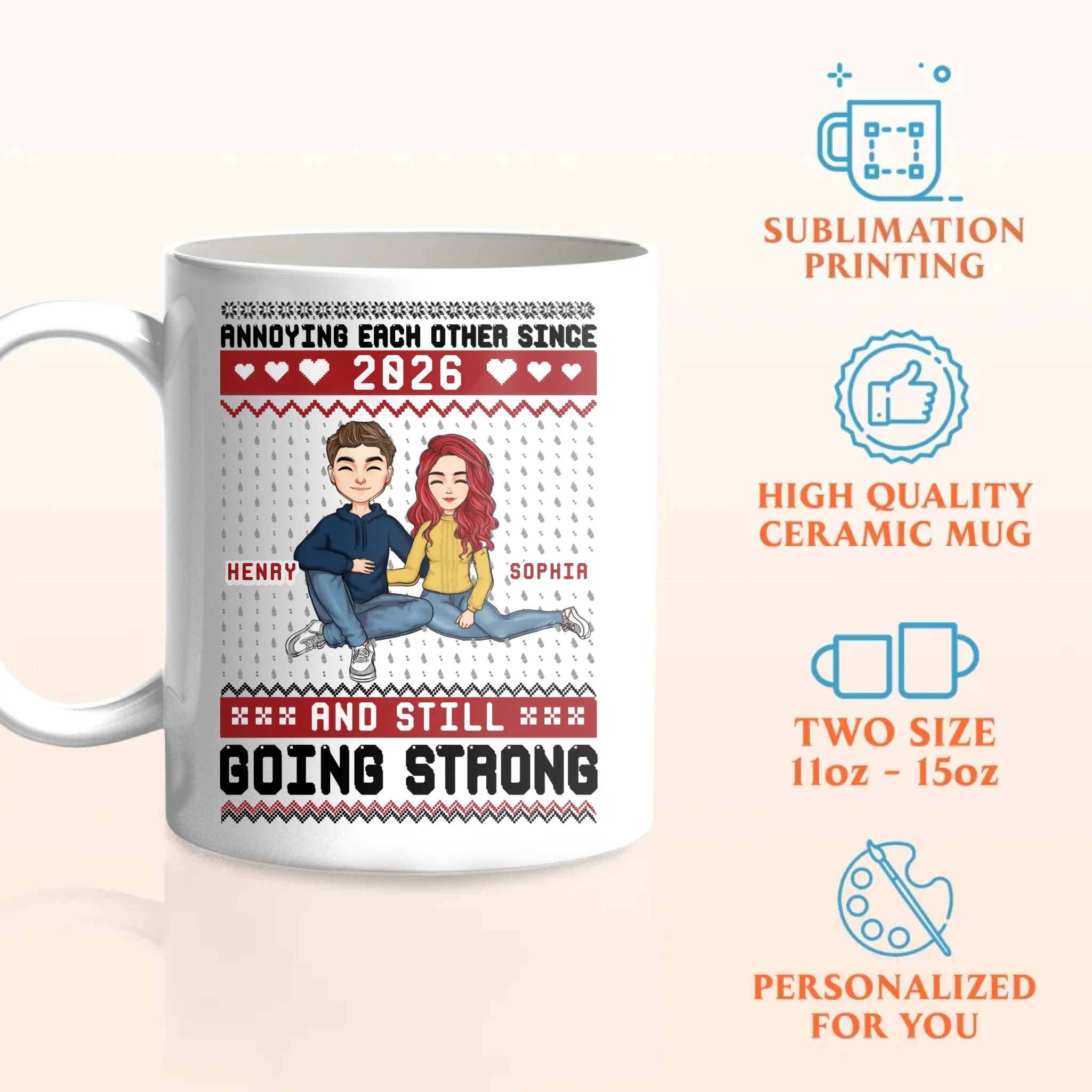 Personalized Couple Coffee Mug - Anniversary Gift Idea For Couple - Annoying Each Other Since 2026 And Still Going Strong