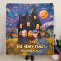 Personalized Halloween Family Quilt/Fleece Throw Blanket - Upload Up to 9 Photos - Gift Idea For Halloween/Family - Halloween 2026