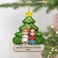 Personalized Christmas Couple With Pet Wooden Ornament - Up to 5 Pets - Christmas Gift Idea For Couple/Dog,Cat Lover - Our First Christmas Together 2026