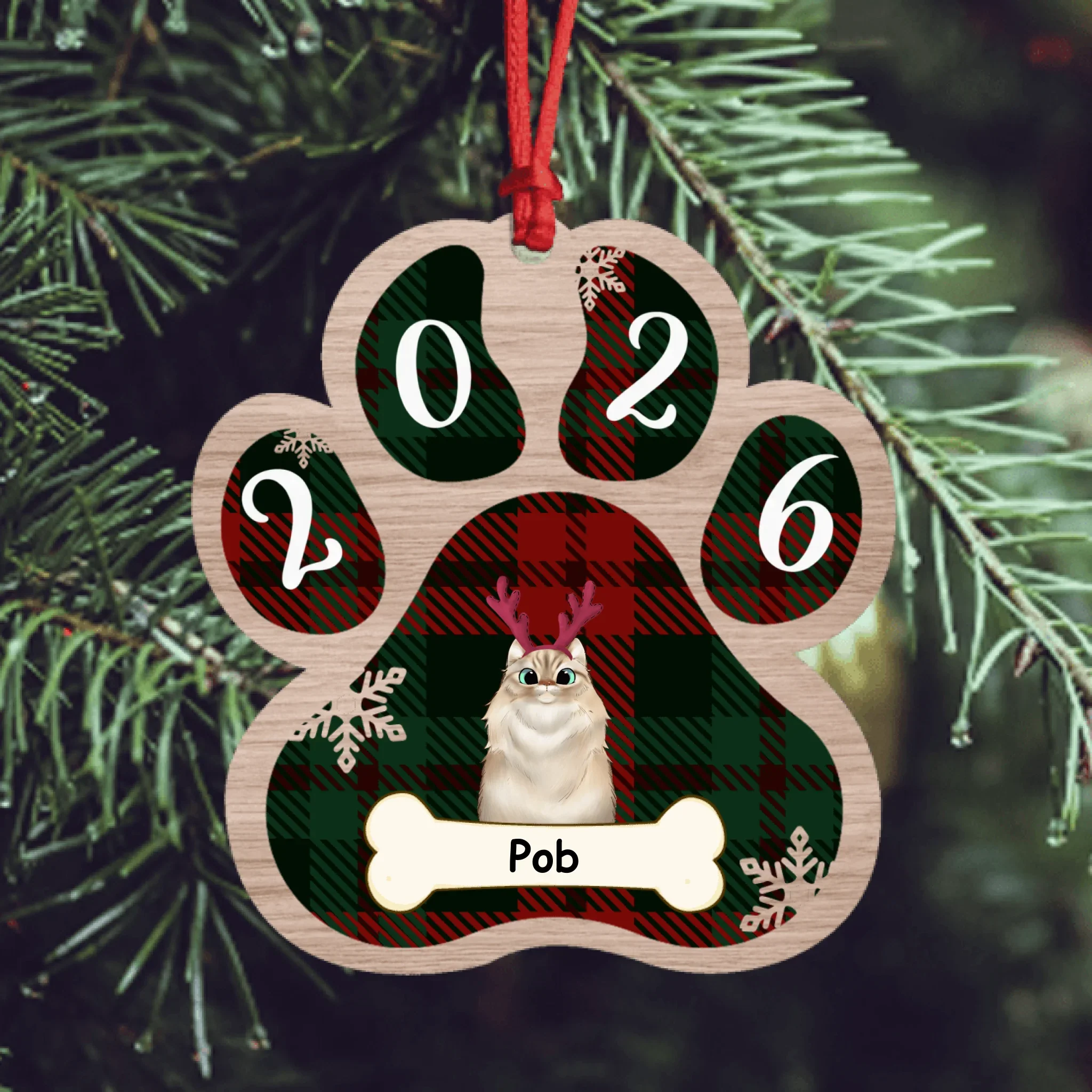 Custom Personalized Pet Paw Ornament - Best Gift For Cat Lover/Dog Lover - 2026