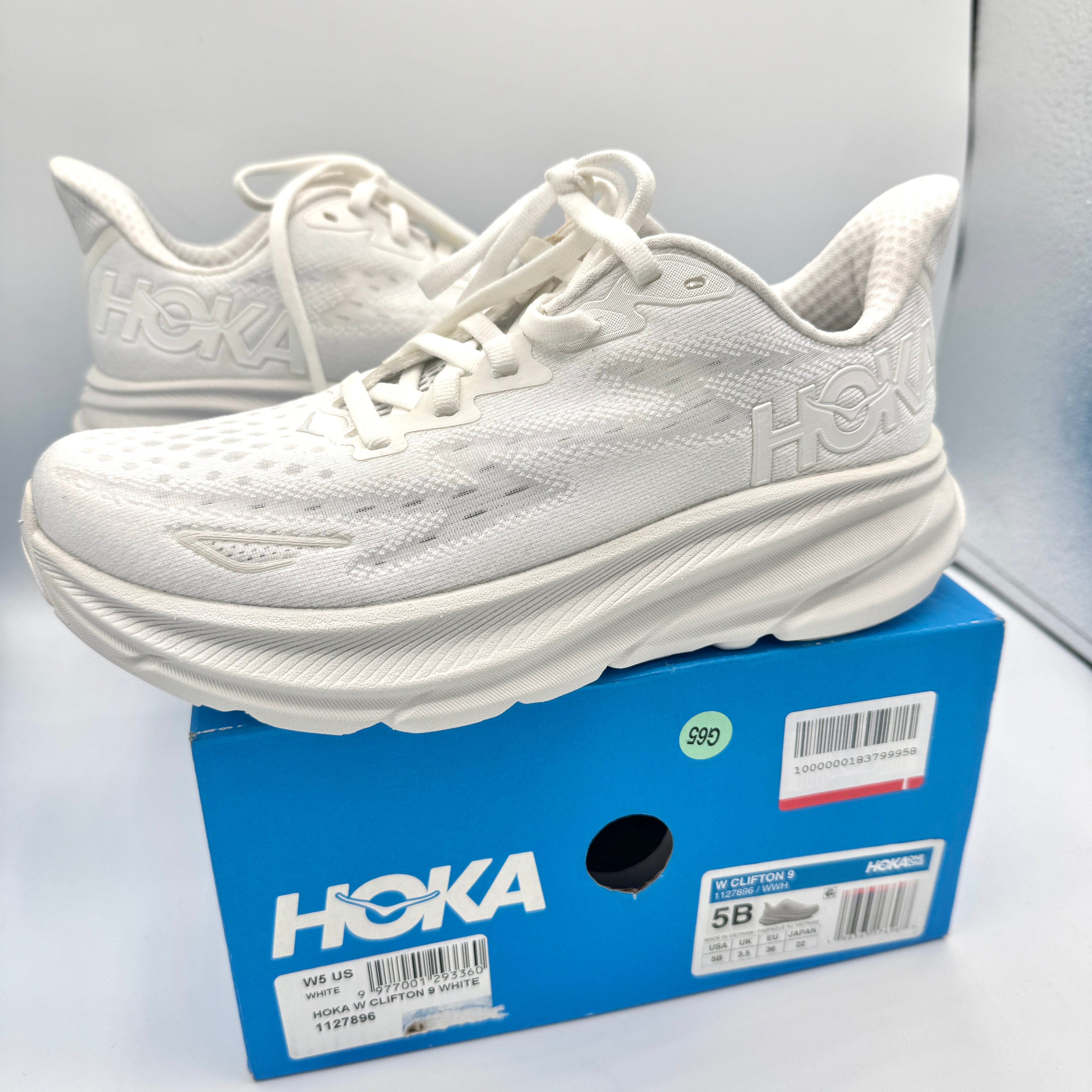 Hoka Clifton 9 White Women’s Running Shoes Athletic Sneakers