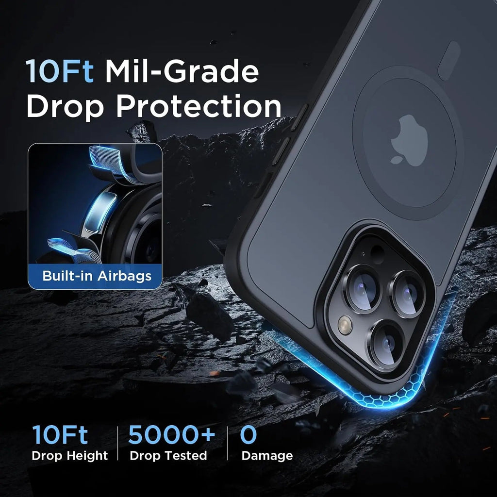 Entronix [Magnetic] Case Compatible with iPhone 13 Pro Max - Translucent Frosted Matte