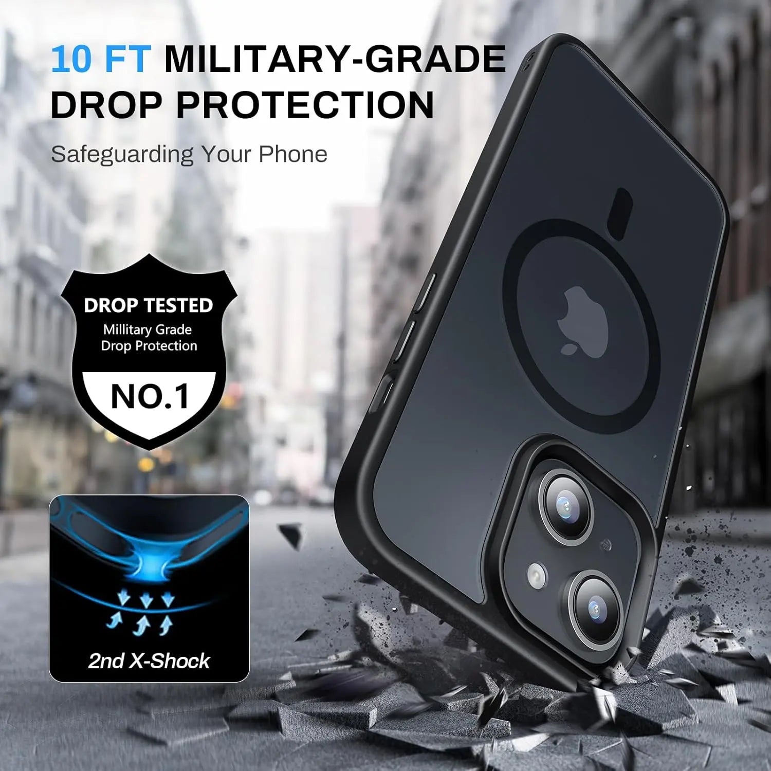 Entronix [Magnetic] Case Compatible with iPhone 15 - Translucent Frosted Matte