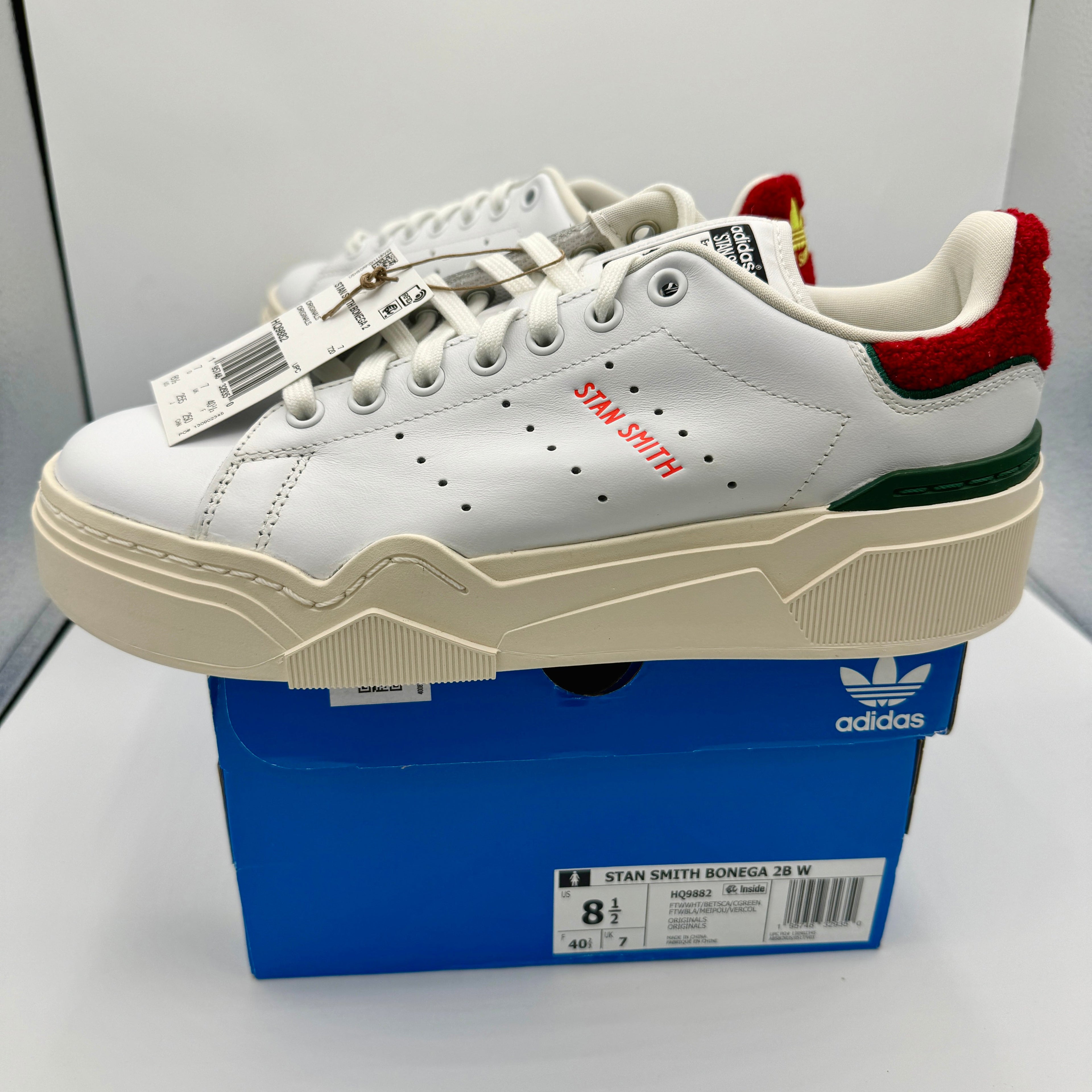 Adidas Stan Smith Bonega Platform Women’s Sneaker 2B sherpa heel white red