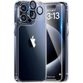 Entronix Bundle Compatible with iPhone 15 Pro - [Hard Back] Clear Case, 1 Clear Screen Protector & 1 Camera Lens Protector