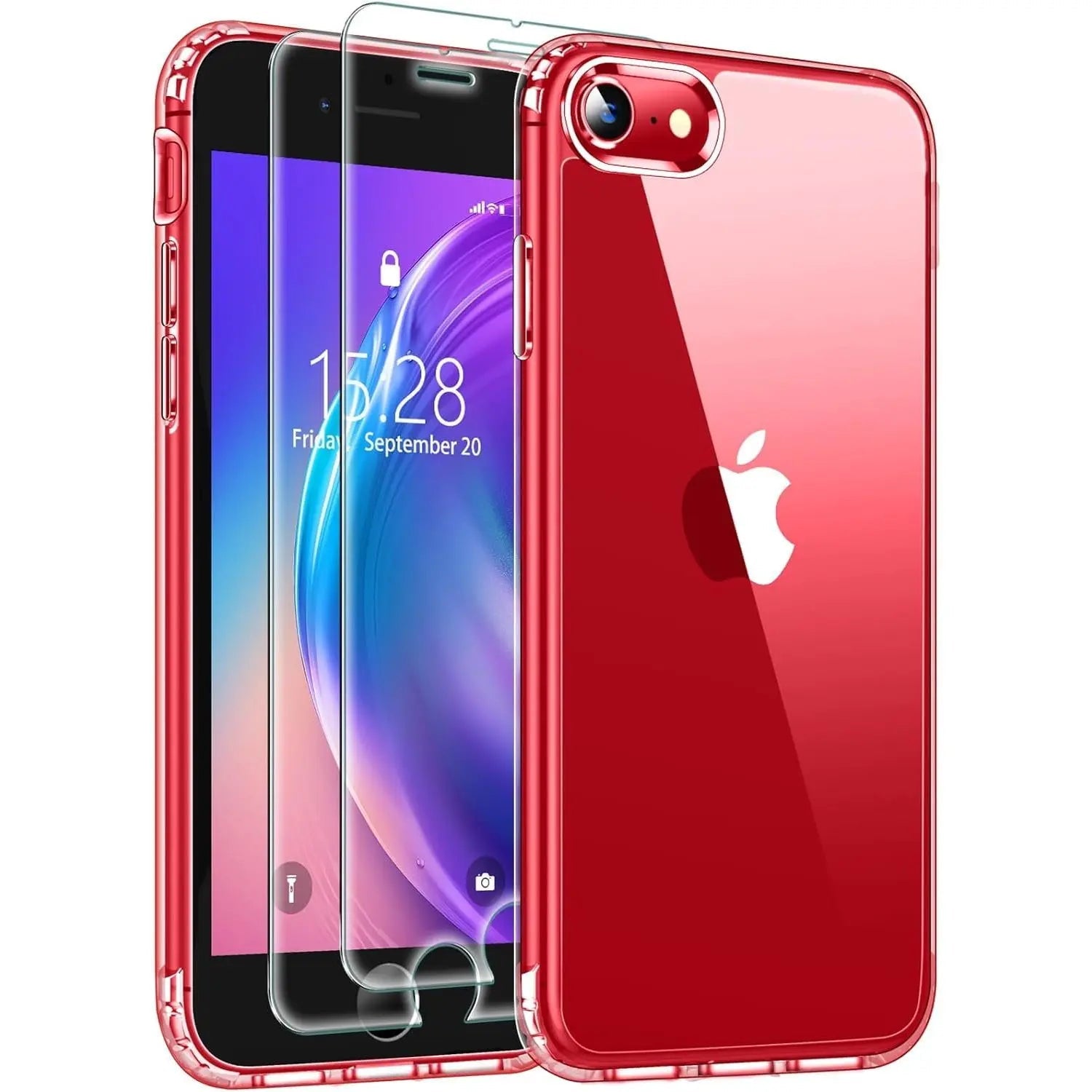 Entronix Bundle Compatible with iPhone 8/7/SE (2nd Gen) - [Hard Back] Clear Case & 2 Clear Screen Protectors