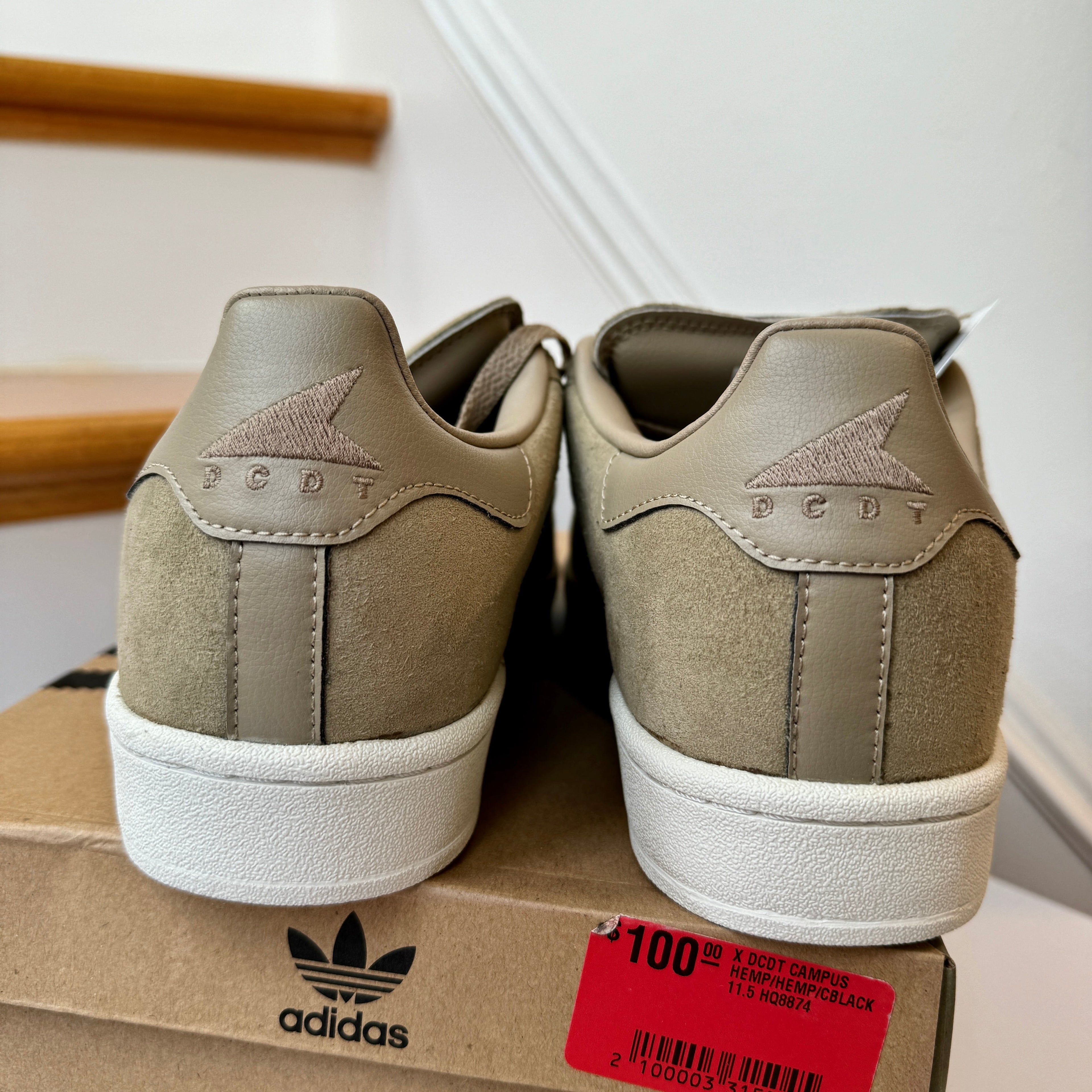 Adidas x DCDT Campus Collab sneakers hemp light brown beige shoes leather
