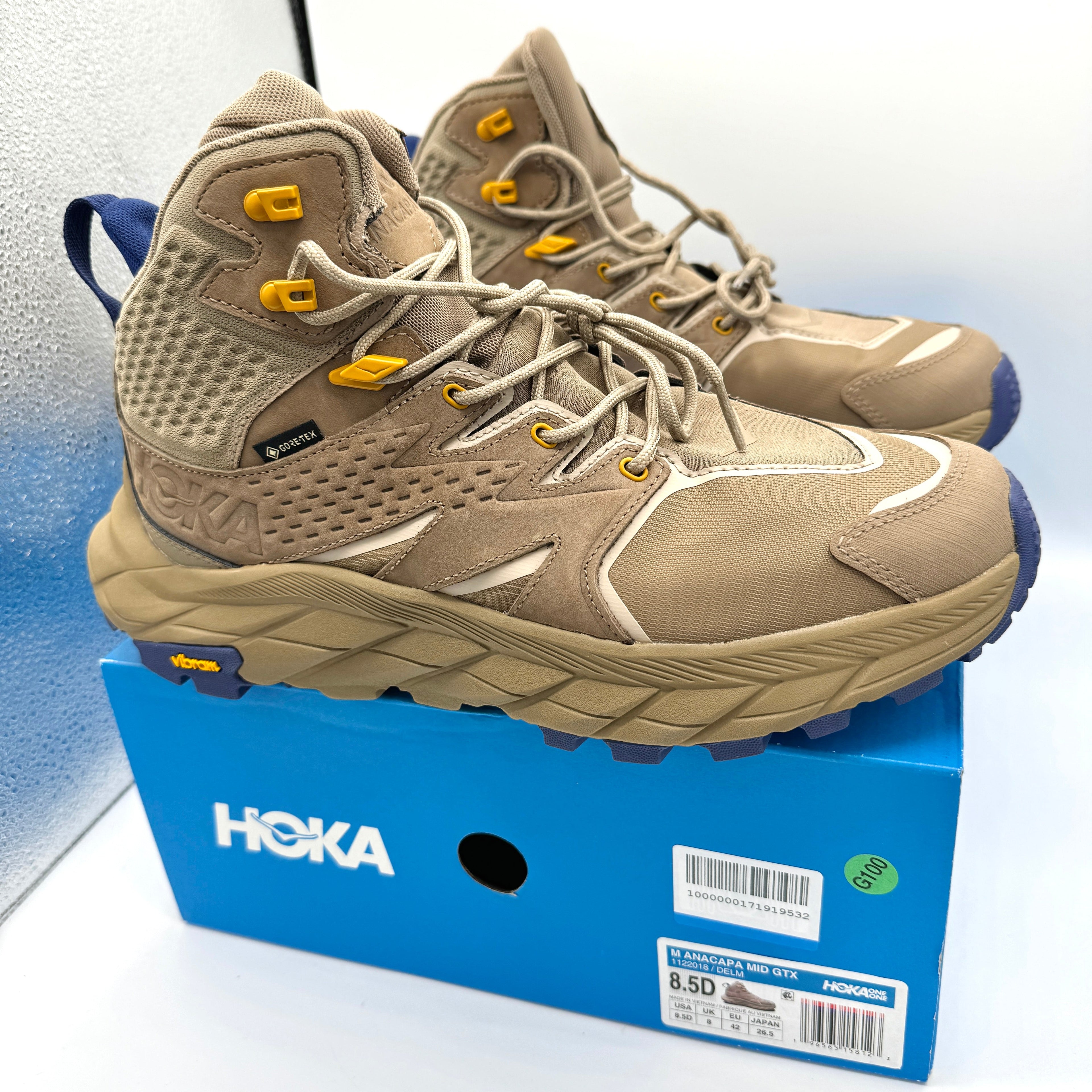 Hoka Anacapa Men’s Mid GTX Hiking Boots Dune / Elmwood Brown Shoes GoreTex