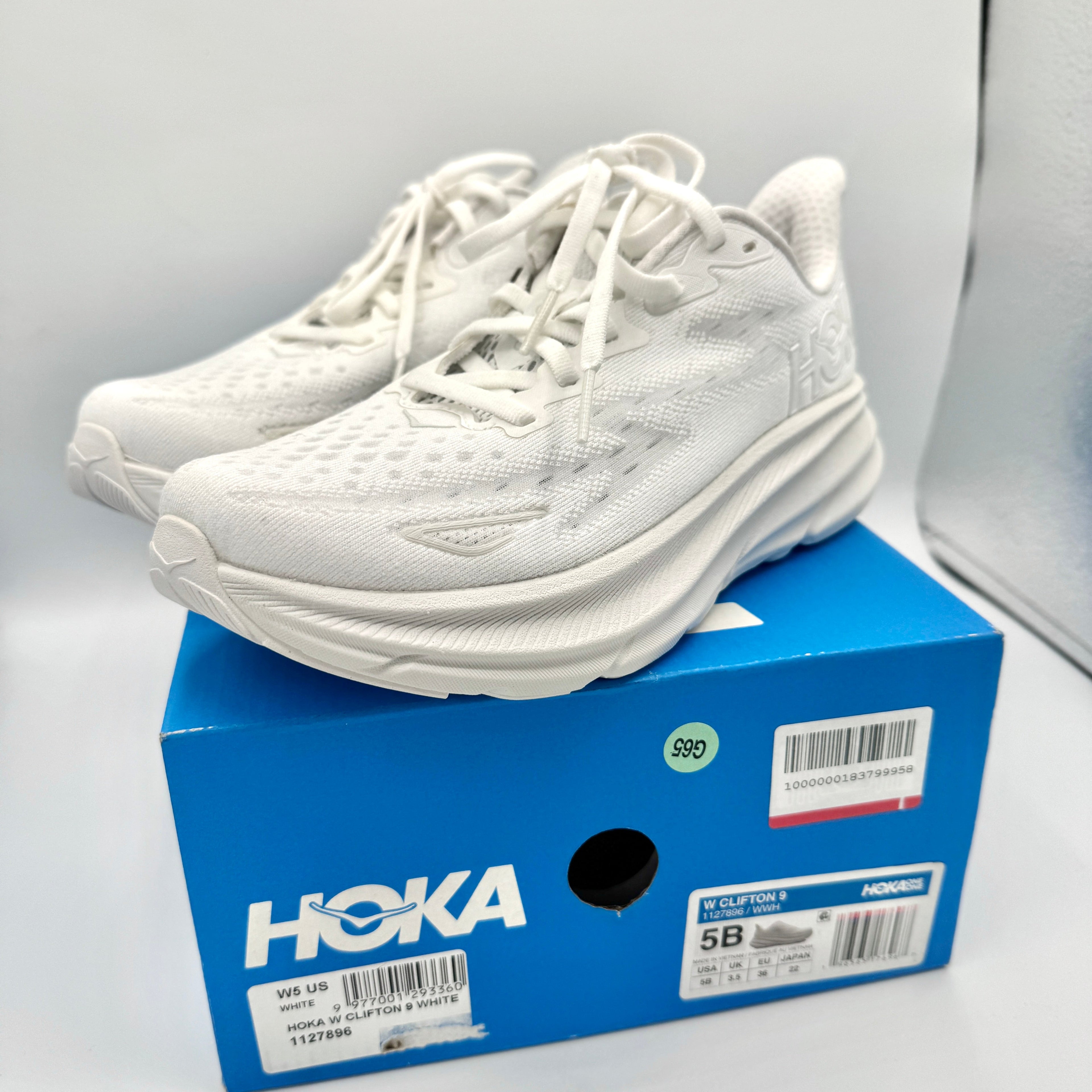 Hoka Clifton 9 White Women’s Running Shoes Athletic Sneakers