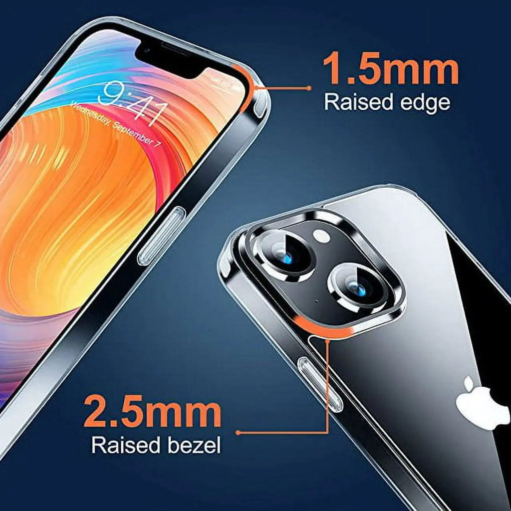 Entronix Case Compatible with iPhone 13 - [Hard Back] Slim Clear