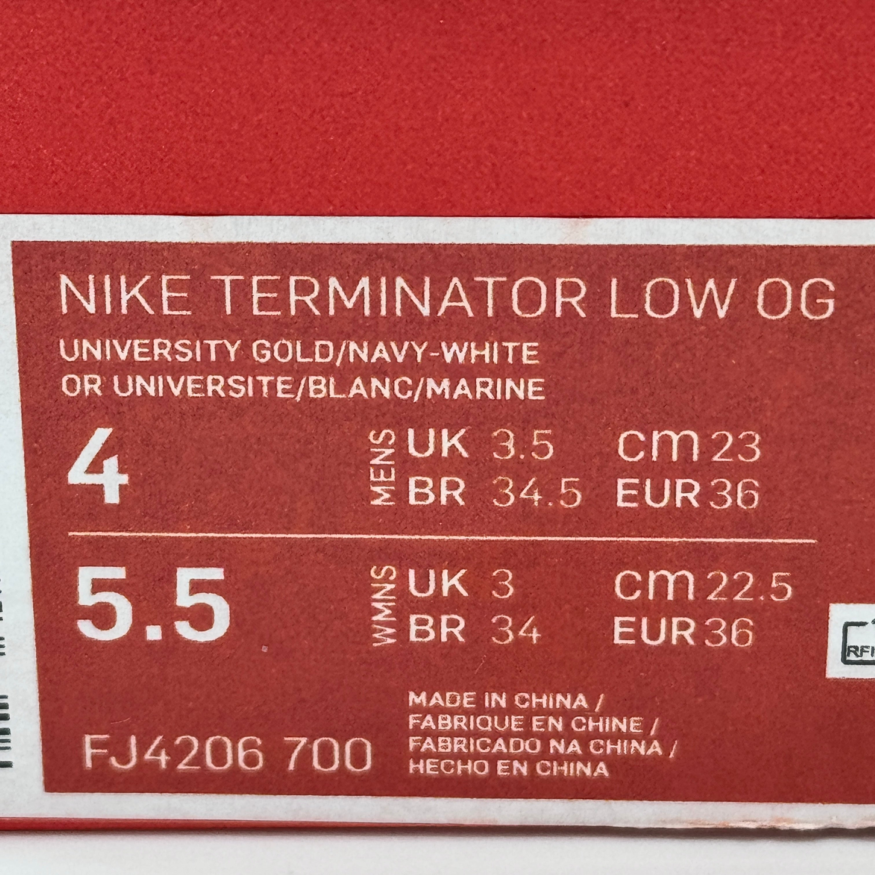 Nike Terminator Low in University Gold / Navy Blue “ Michigan “ Unisex Shoes