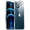 Entronix Bundle Compatible with iPhone 12 Pro - [Hard Back] Clear Case, 2 Clear Screen Protector & 2 Camera Lens Protectors