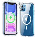 Entronix Bundle Compatible with iPhone 12 - [Magnetic] Clear Case, 2 Clear Screen Protectors & 2 Camera Lens Protectors