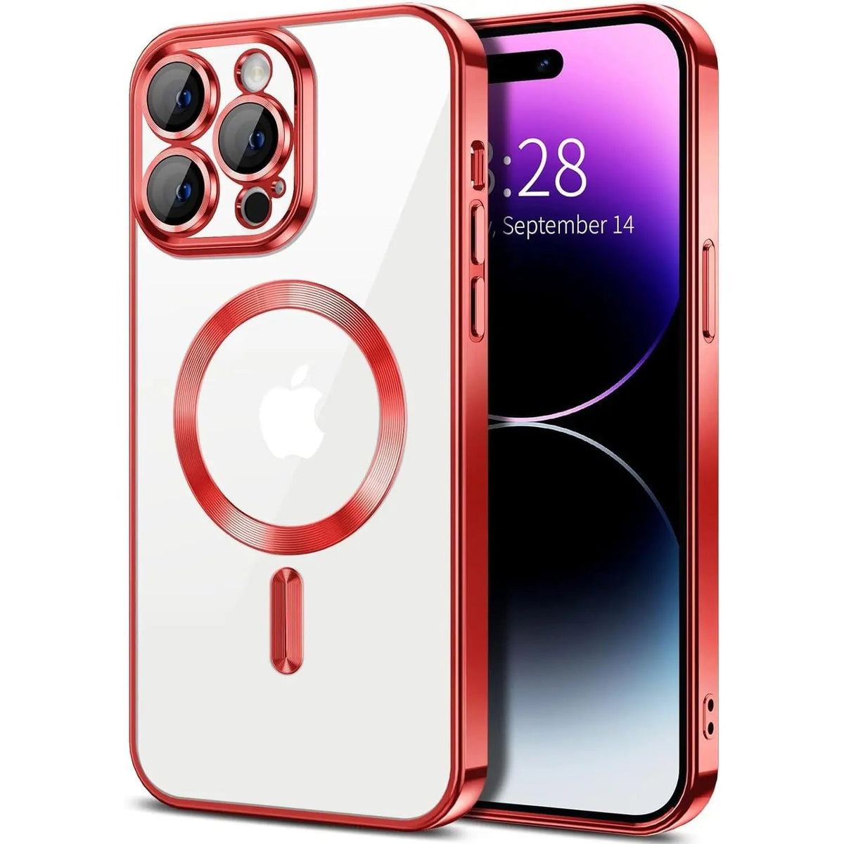 Entronix [Magnetic] Case Compatible with iPhone 15 Pro Max - [Clear Back] Luxury Glossy Cover
