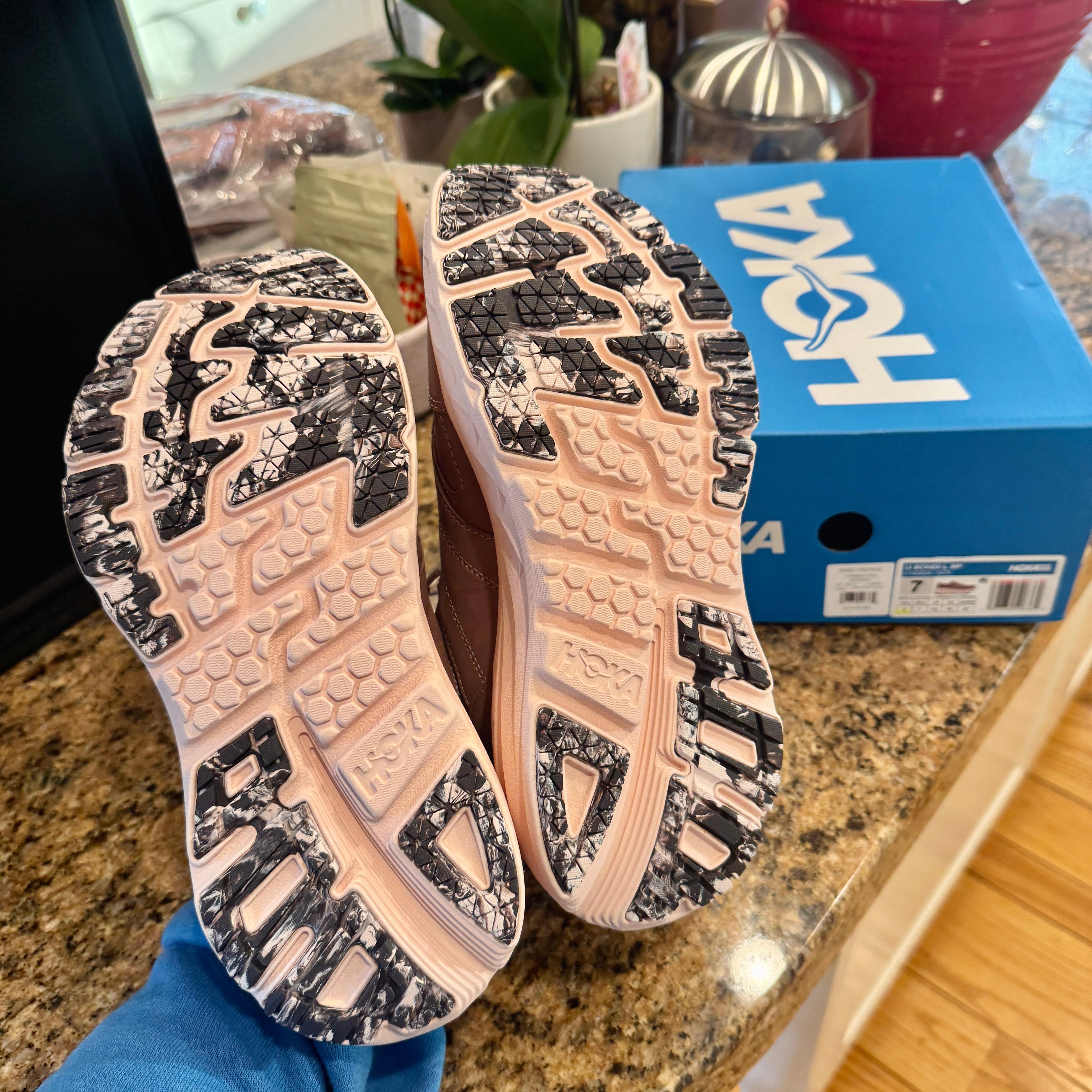 Hoka Bondi L Leather Embroidered Sneakers Unisex BP Vibrant Bloom