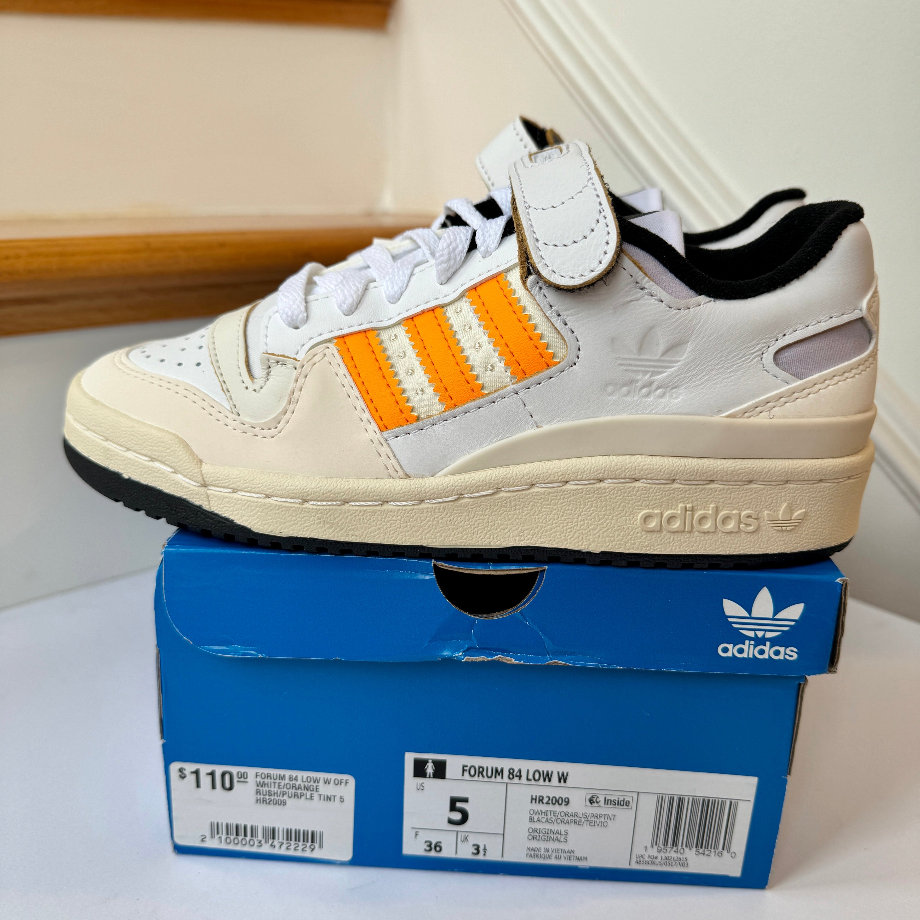 Adidas Forum Low 84 Women’s Sneakers Off White Orange Rush Purple Tint Shoes