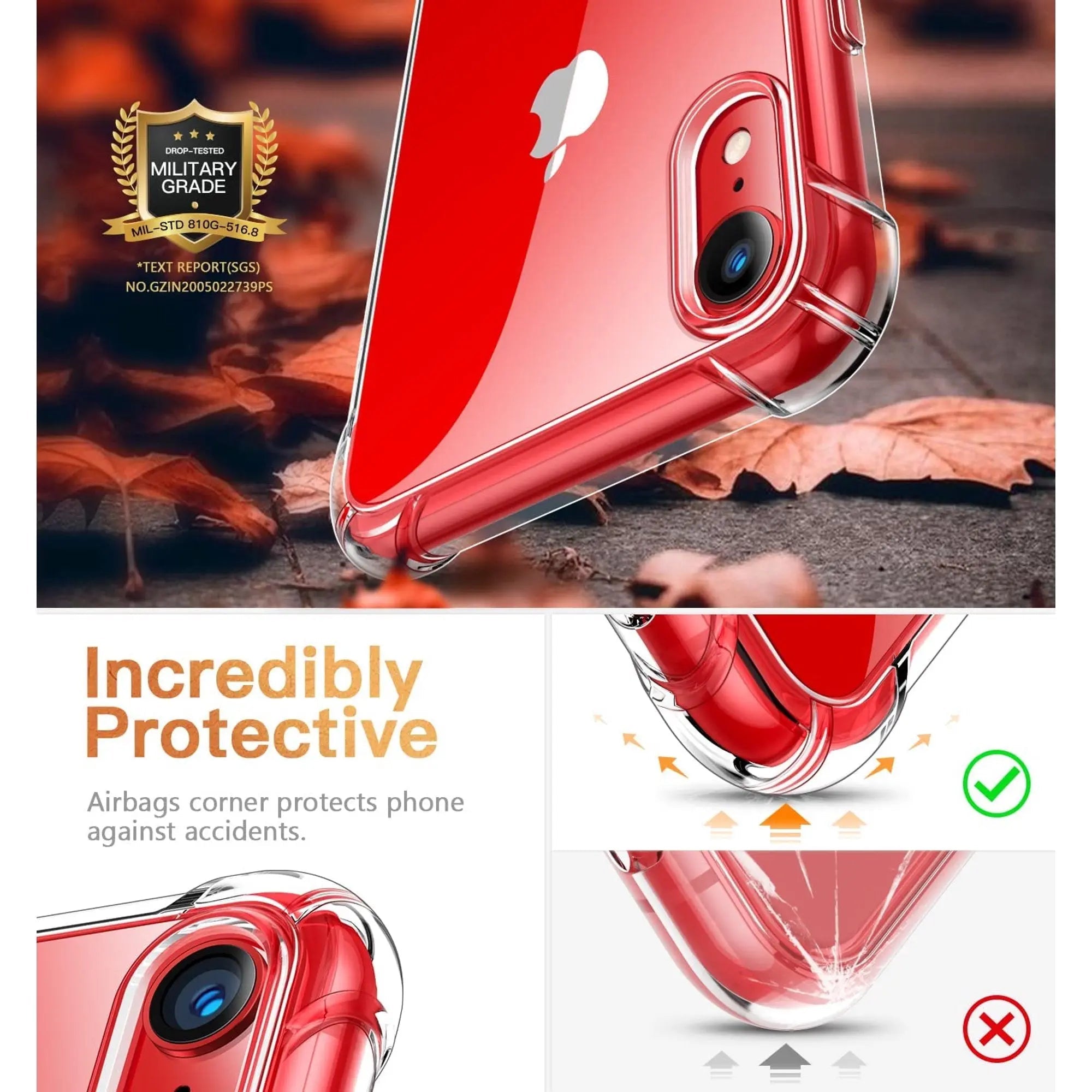 Entronix Case Compatible with iPhone XR - [Hard Back] Slim Clear