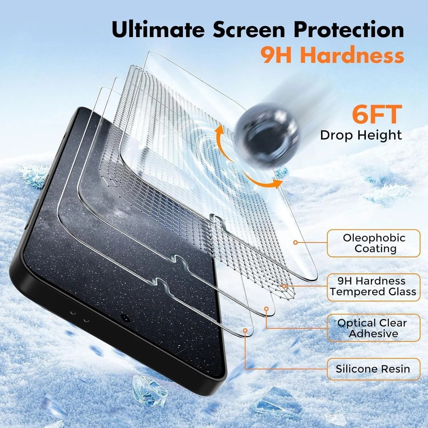 Entronix Clear Screen Protector Compatible with Galaxy S21 Plus - 2-Piece Combo