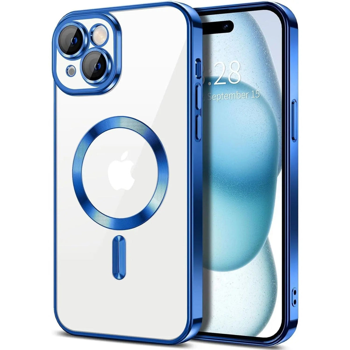 Entronix [Magnetic] Case Compatible with iPhone 15 Plus - [Clear Back] Luxury Glossy Cover