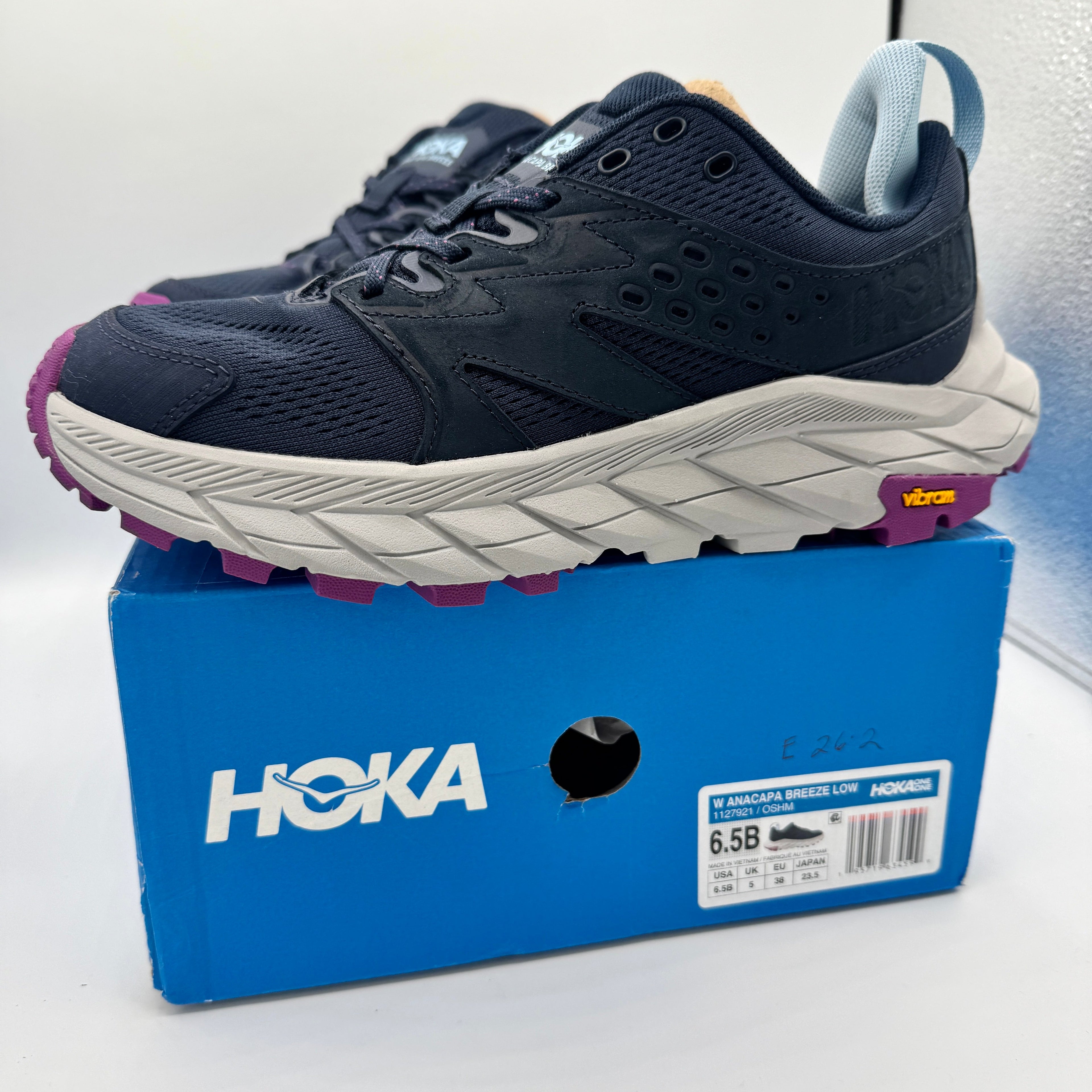 Hoka Anacapa Breeze Low Women’s Hiking Shoes in Outer Space / Harbor Mist